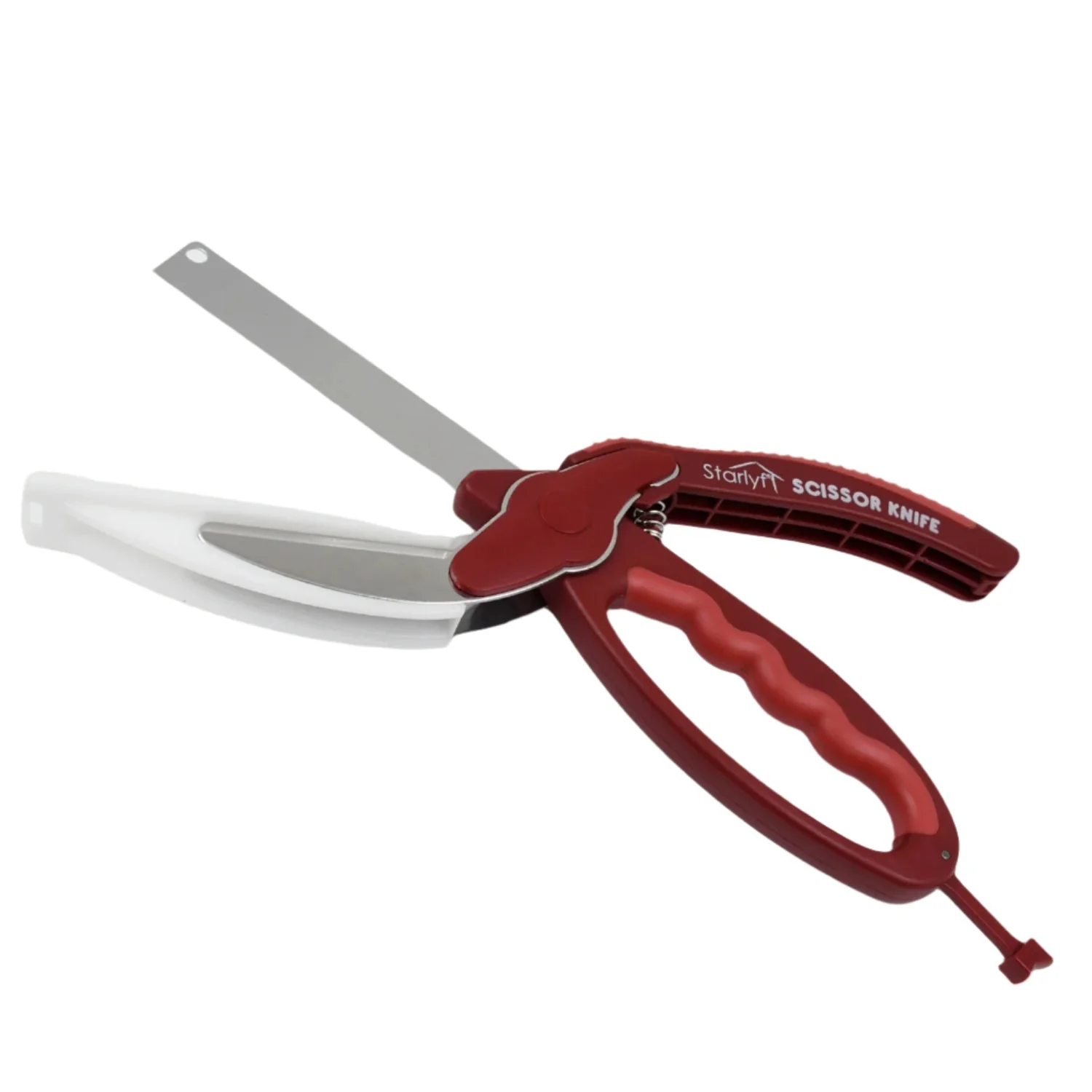 2-in-1 Kitchen Scissor – Spring Locking Knife & Chopping Board (1 Pc) - Image 8
