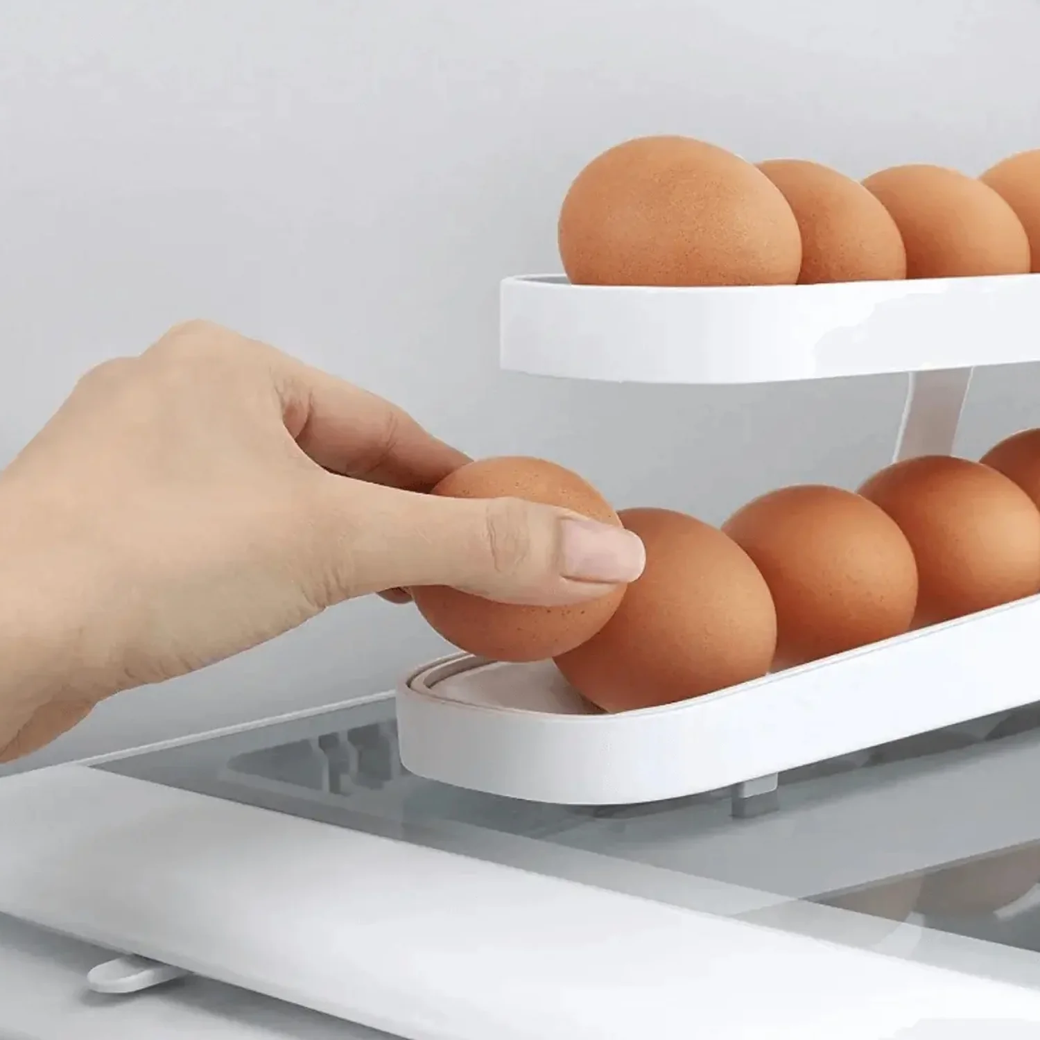 Plastic 2-Tier Rolling Egg Dispenser For 12-14 Eggs (1 Pc) - Image 3