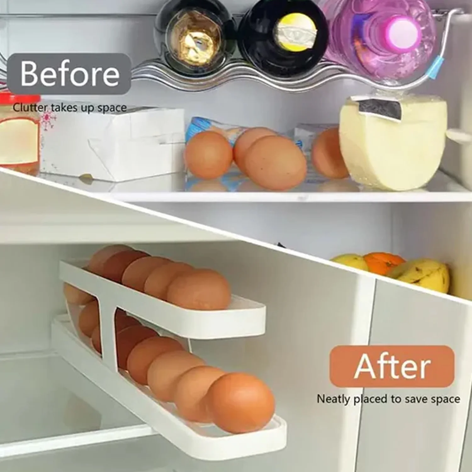 Plastic 2-Tier Rolling Egg Dispenser For 12-14 Eggs (1 Pc) - Image 4