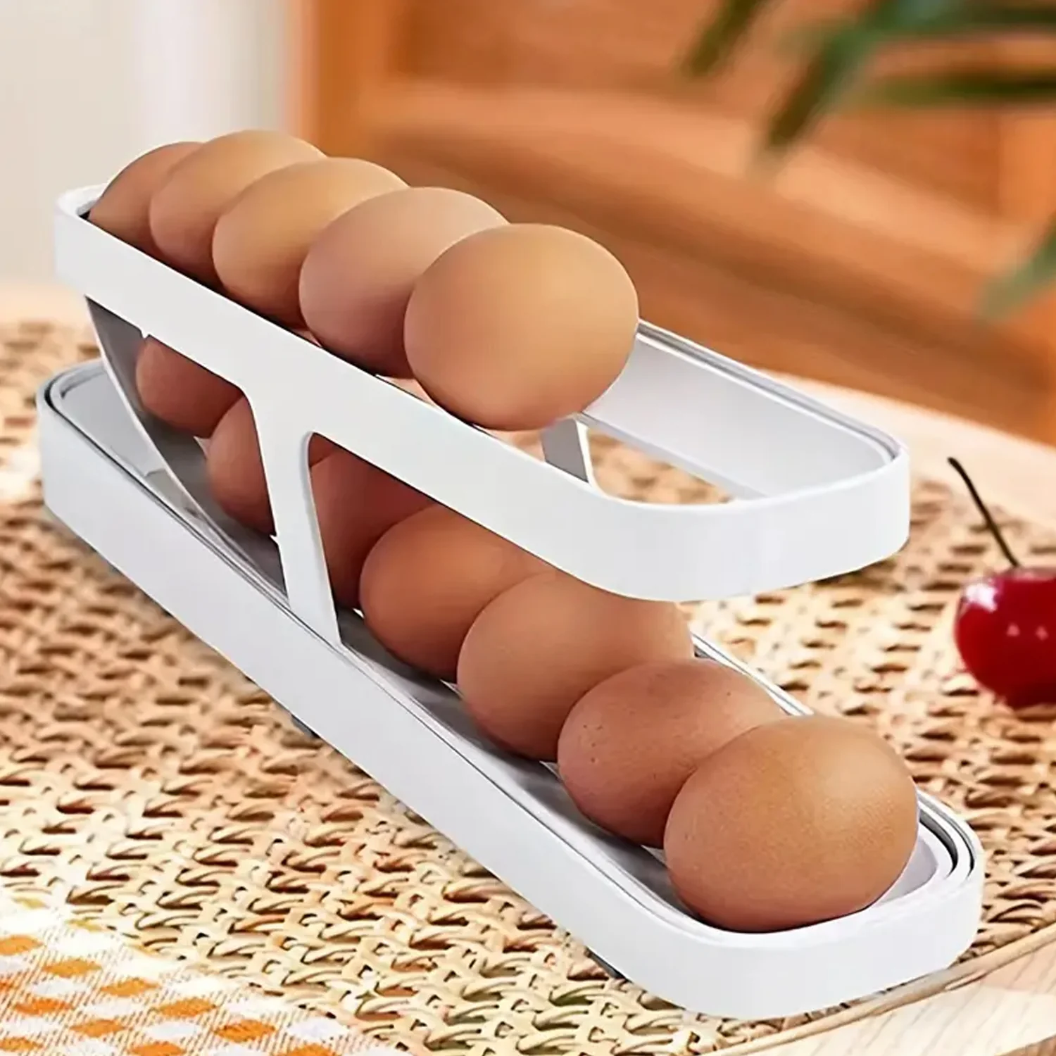 Plastic 2-Tier Rolling Egg Dispenser For 12-14 Eggs (1 Pc) - Image 7