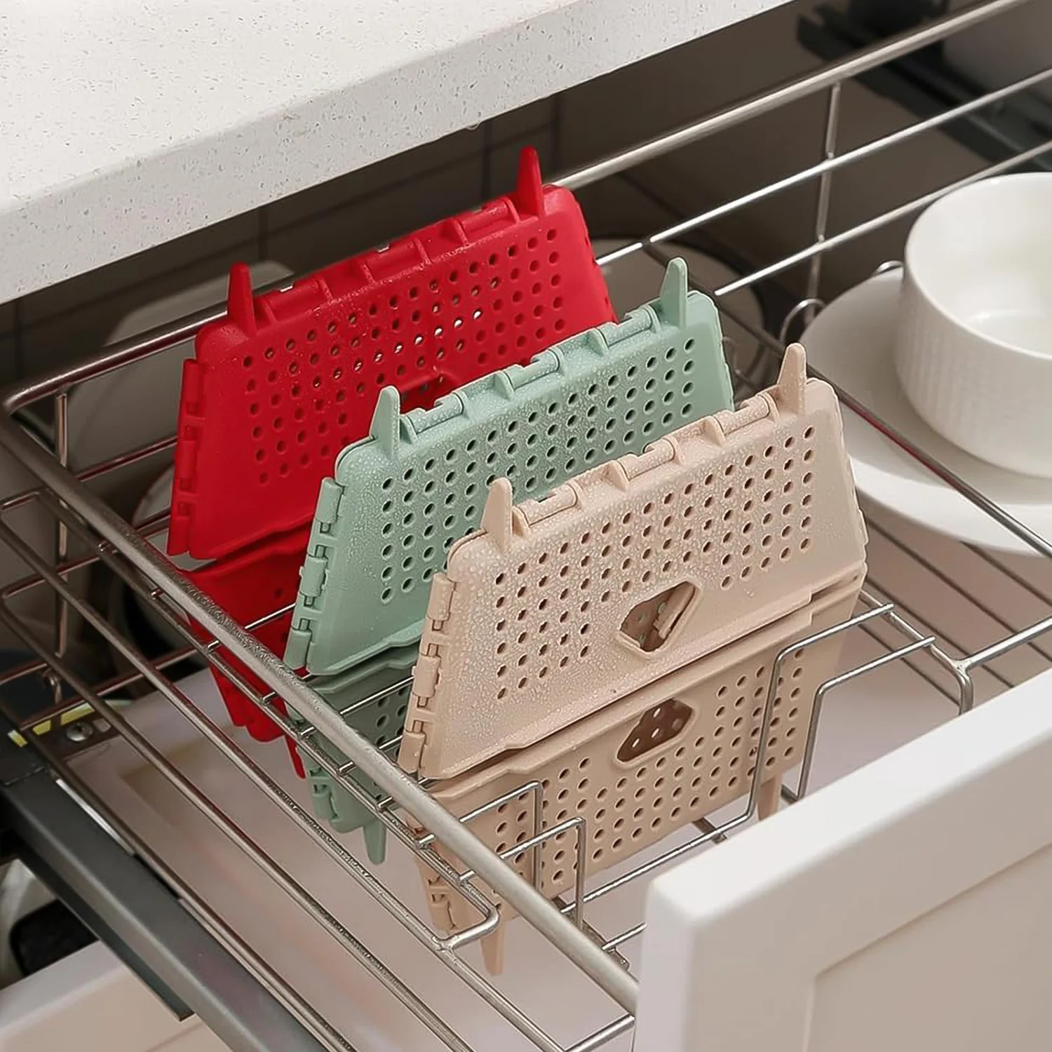 Flexi fold Storage Basket Box with Holes Ventilated Design (23×20 Cm / 1 Pc) - Image 4