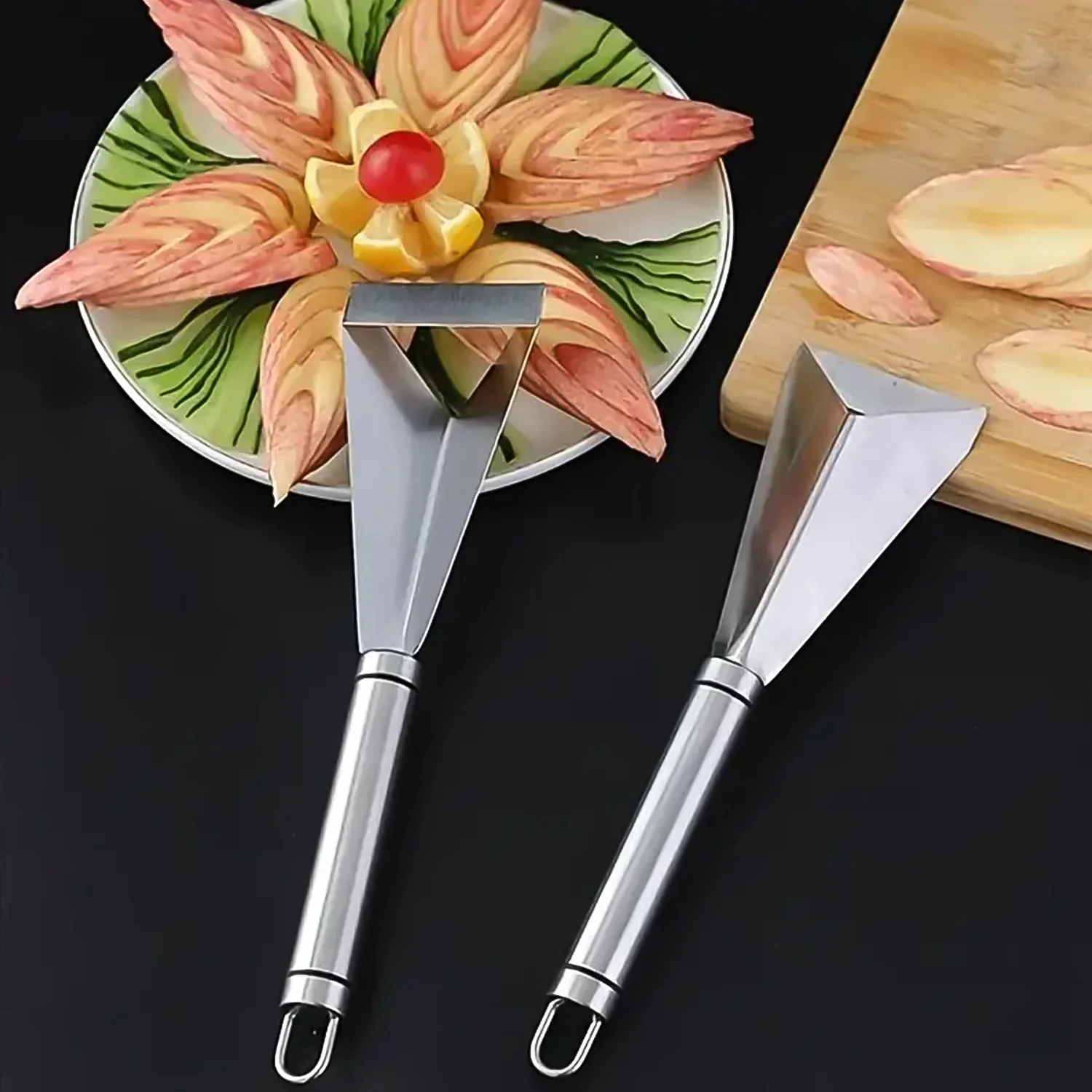 Stainless Steel Fruit Carving Knife - V Shape Channel Knife Tool (1 Pc) - Image 5