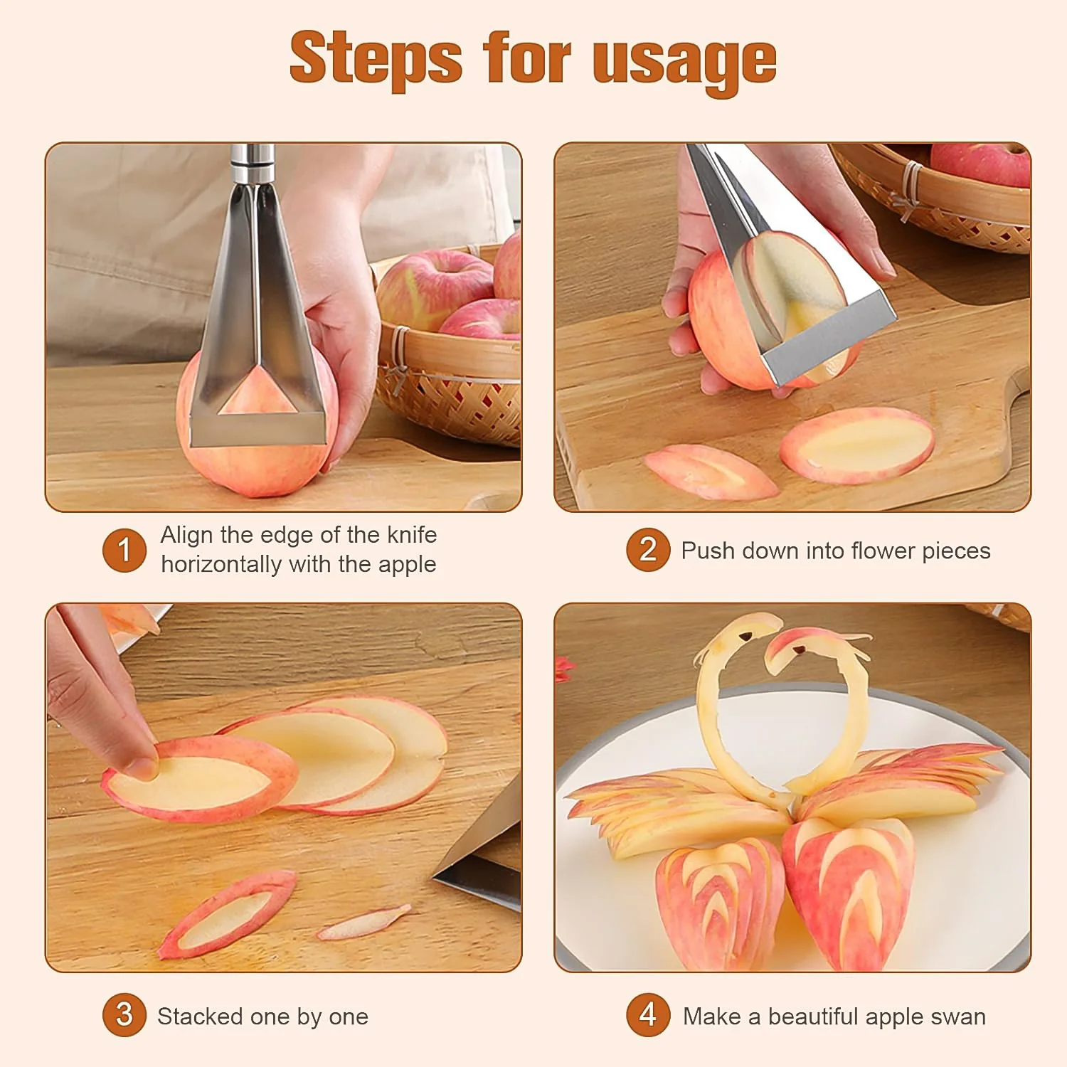Stainless Steel Fruit Carving Knife - V Shape Channel Knife Tool (1 Pc) - Image 6