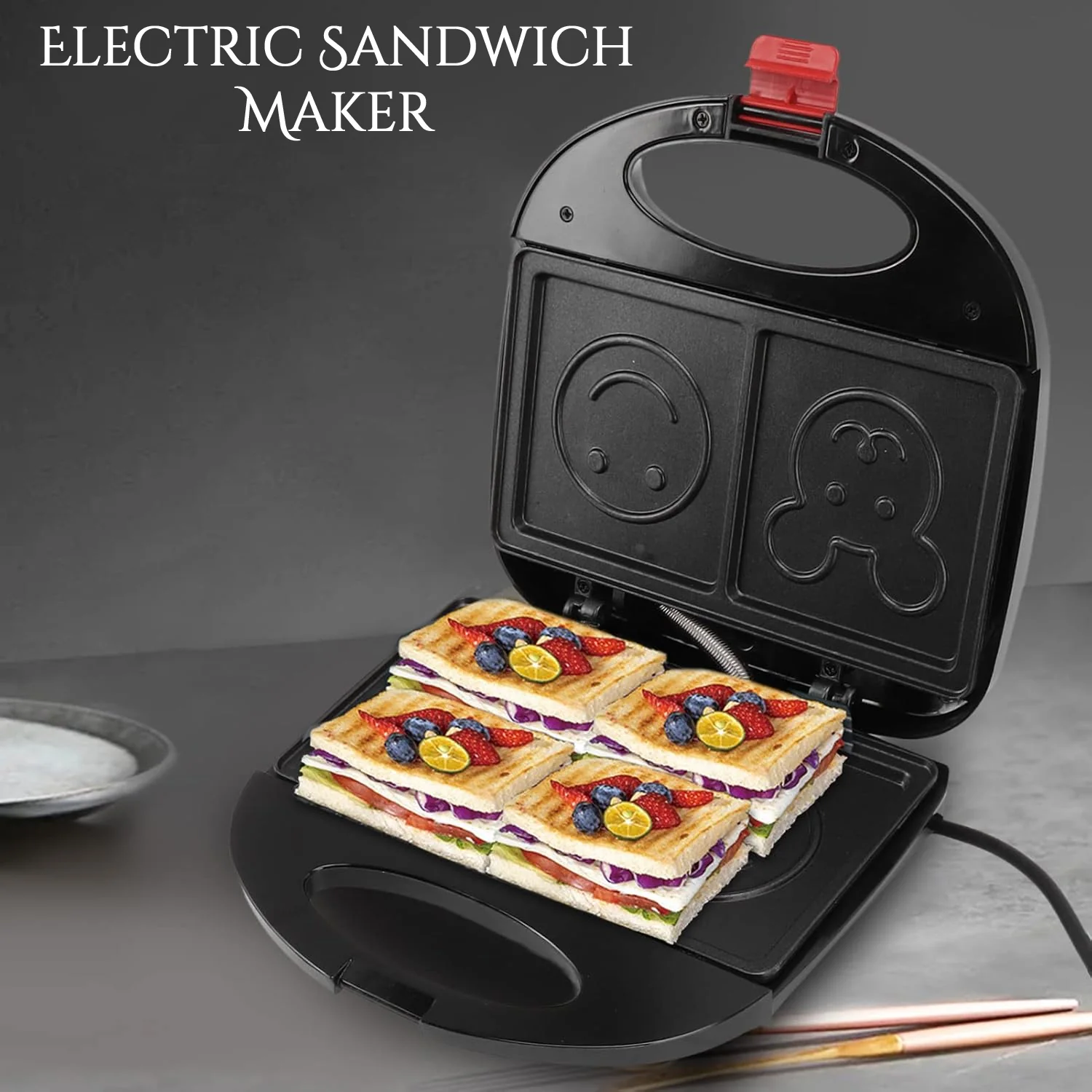 Double Sided Heating 750W Electric Sandwich Maker (1 Pc) - Image 4