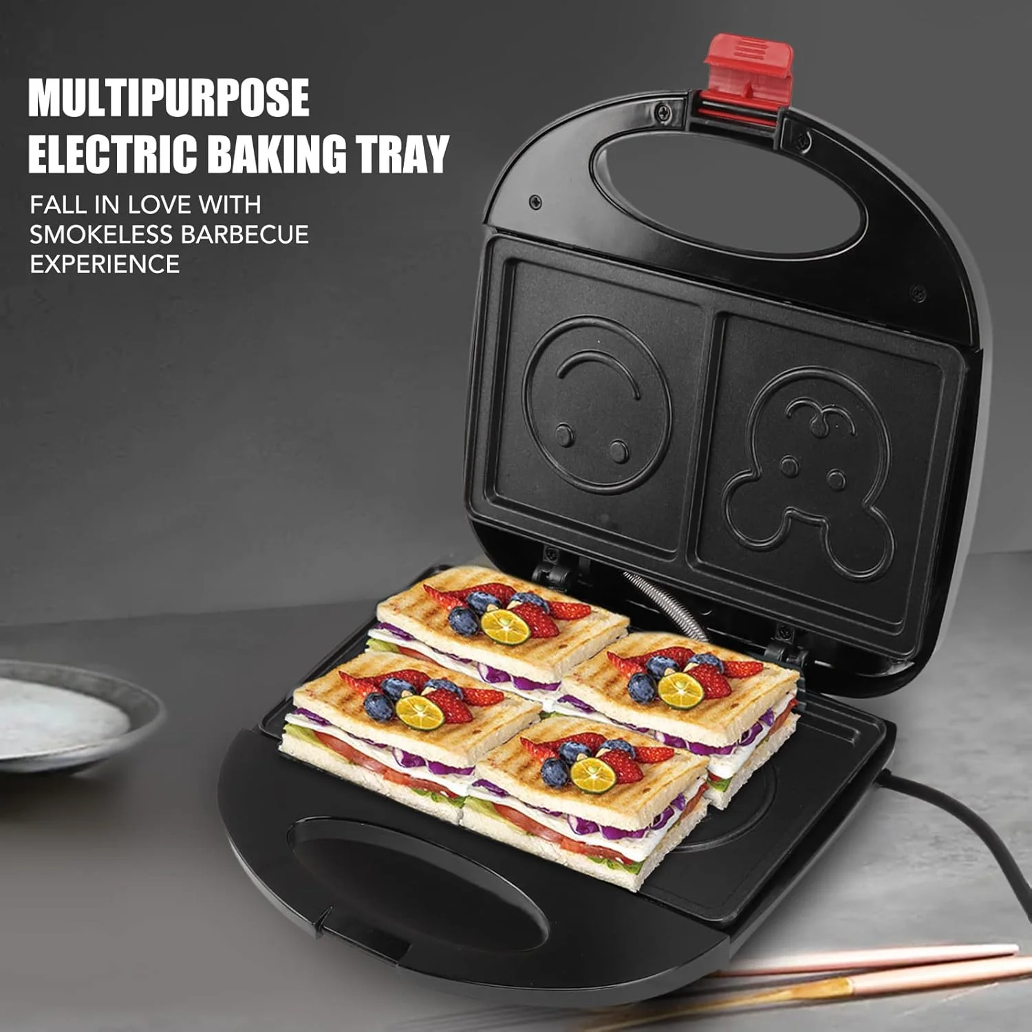 Double Sided Heating 750W Electric Sandwich Maker (1 Pc) - Image 7
