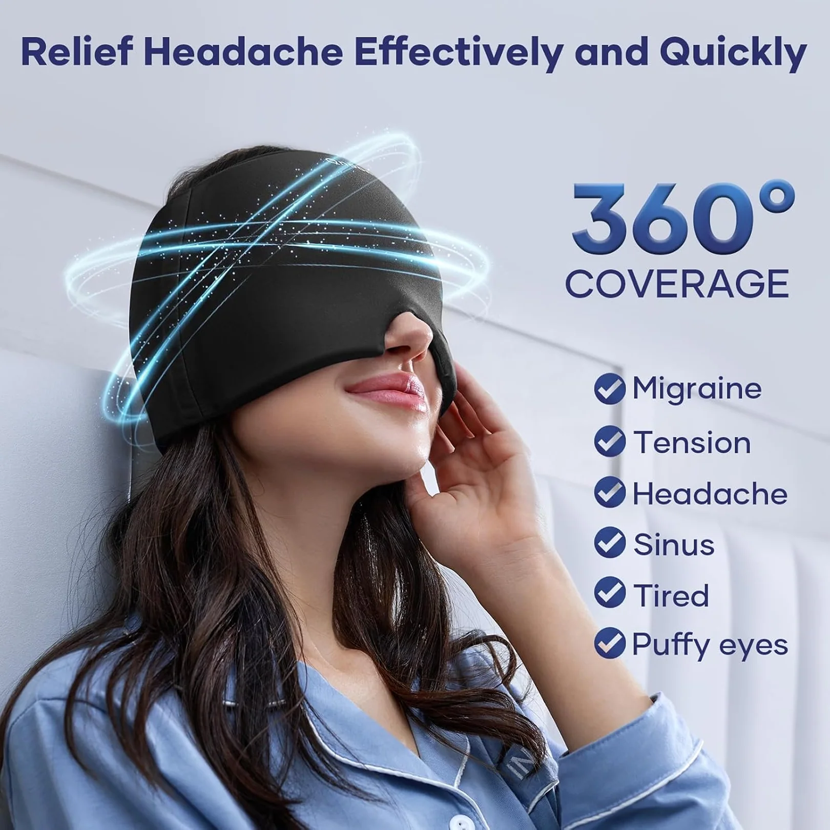 Migraine and Headache Relief Cap: Ice Wrap for Tension & Sinus Relief - Image 5