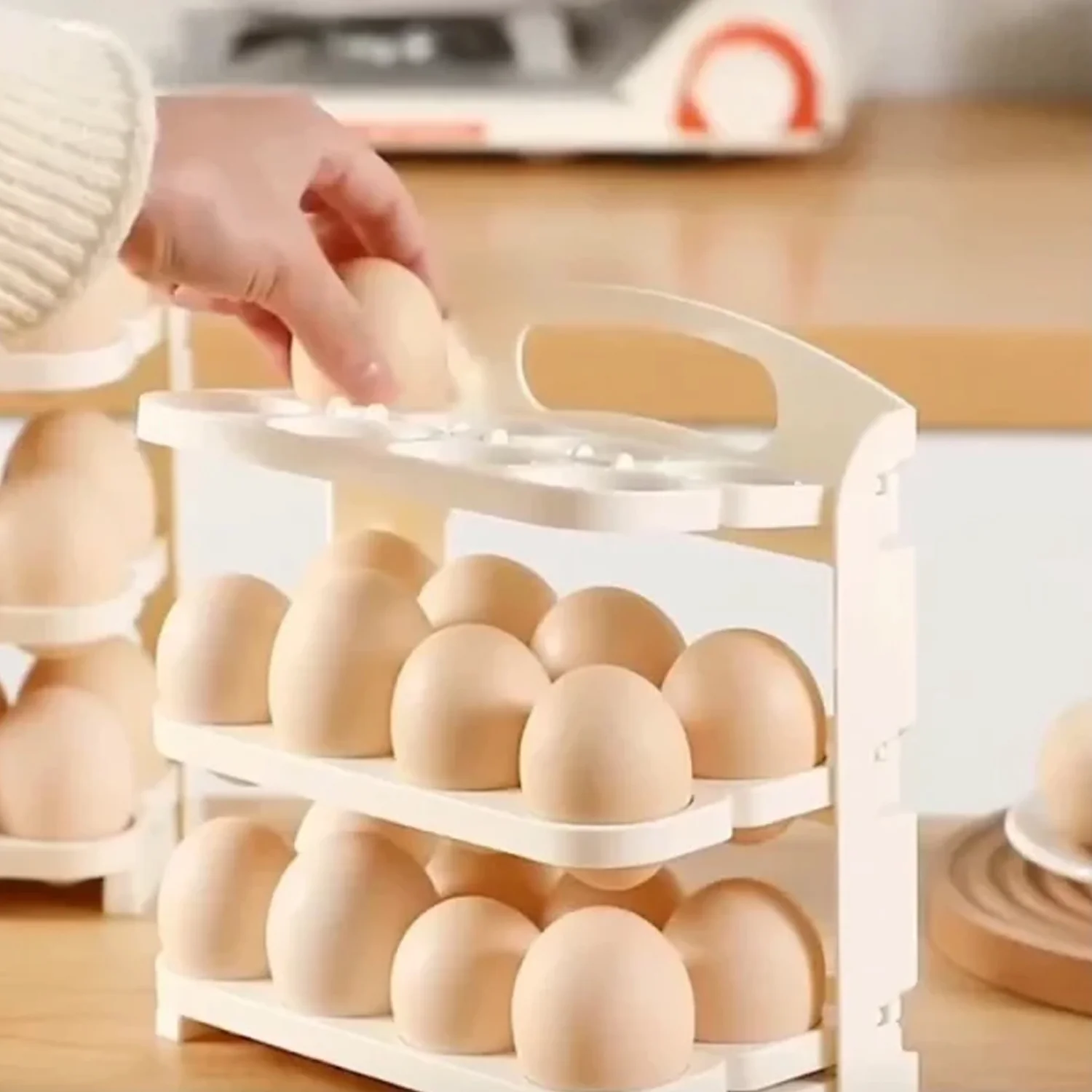 Plastic Foldable Egg Tray | 24 Grid Egg Storage Box (1 Pc) - Image 3