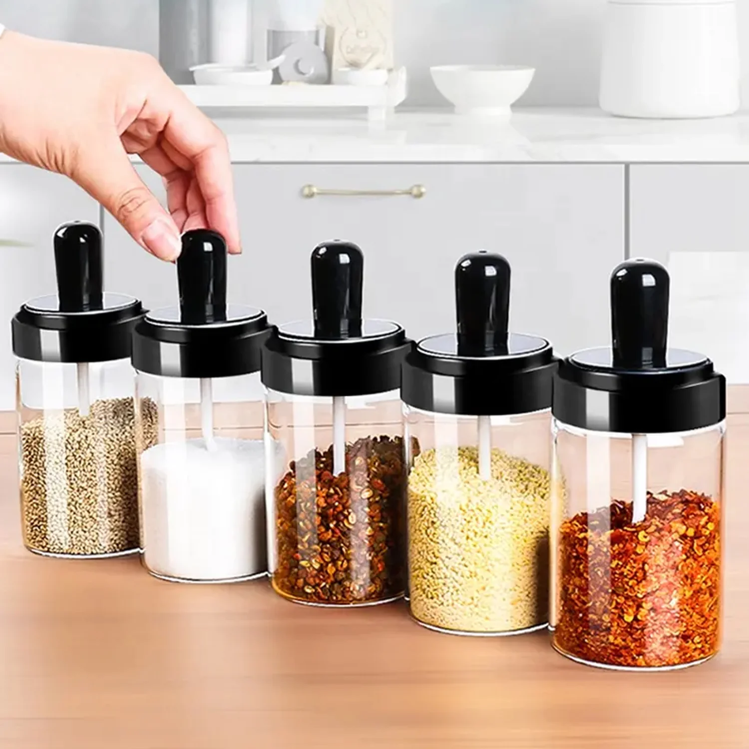 Spice Box Glass Jars Multipurpose Masala Seasoning Box Set (1 Pc) - Image 6