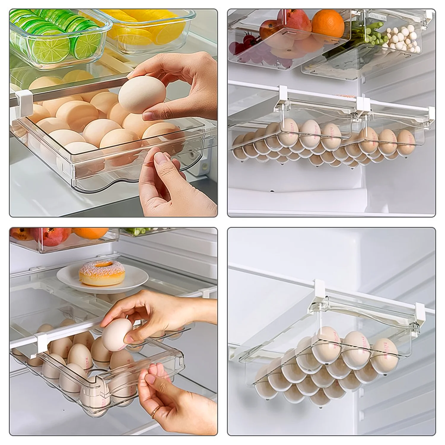 Egg Holder For Refrigerator Set Hanging Fridge Organizer Drawer (1 Pc) - Image 3