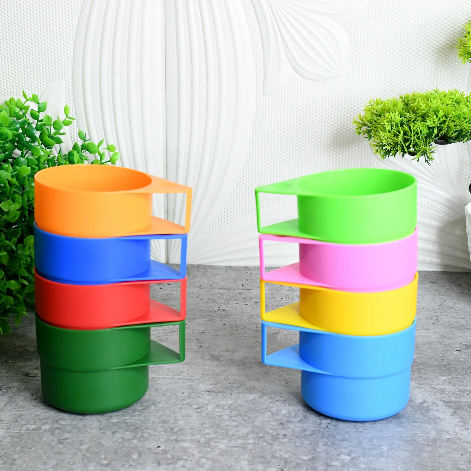 Rainbow Picnic Plastic Pitcher / Jug / Kettle Glass / Cup Set Water (9 Pcs Set) - Image 3