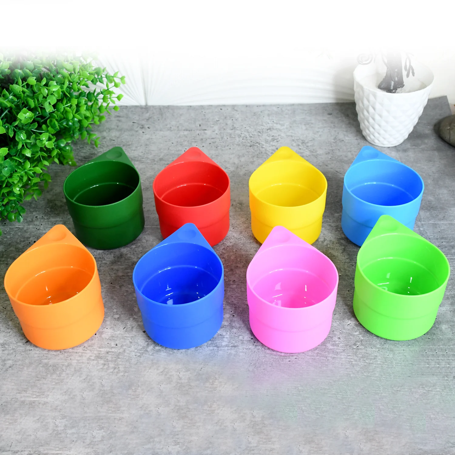 Rainbow Picnic Plastic Pitcher / Jug / Kettle Glass / Cup Set Water (9 Pcs Set) - Image 4