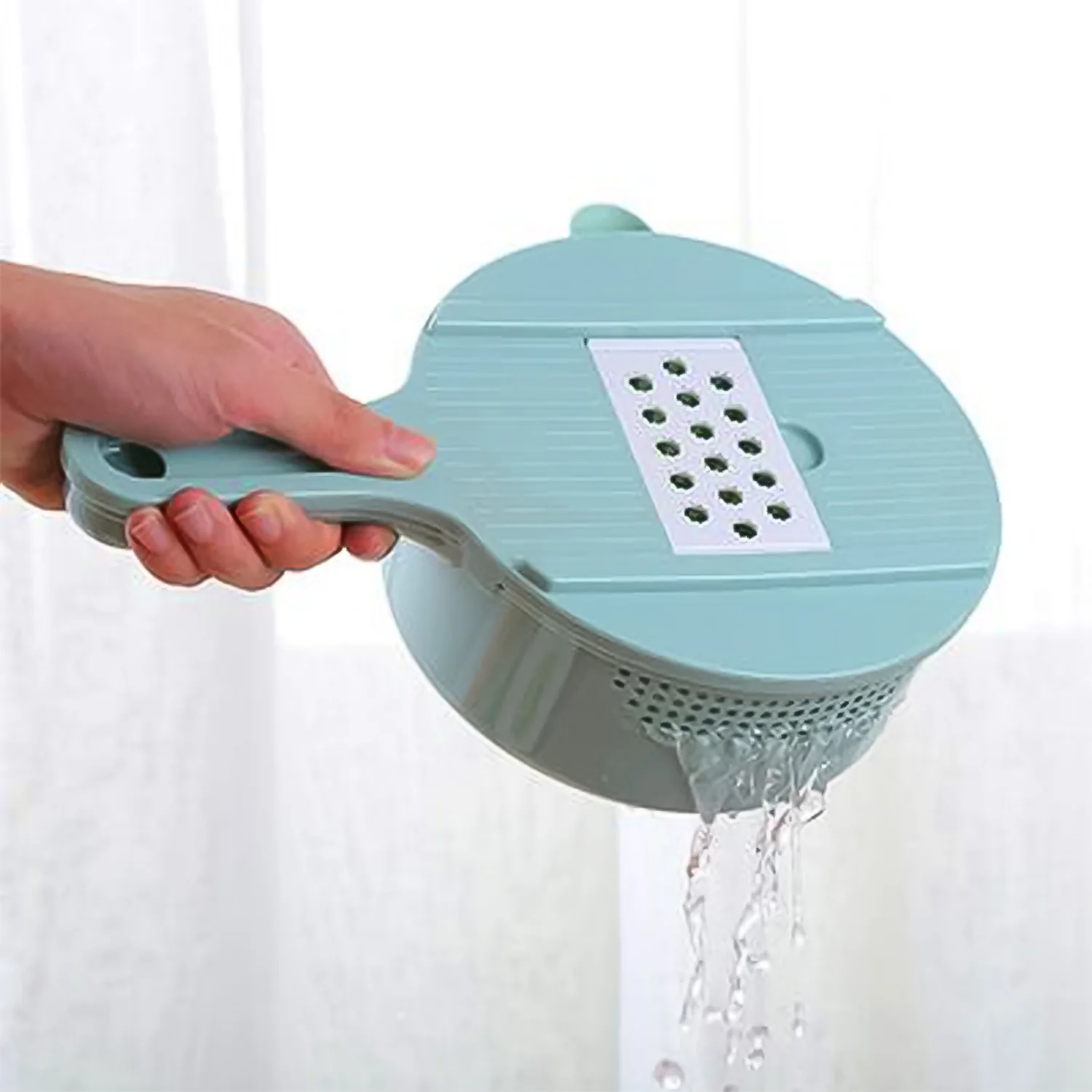 Vegetable Choppers with Drain Basket | 6 in 1 Vegetable Slicer Blades (1 Set) - Image 5