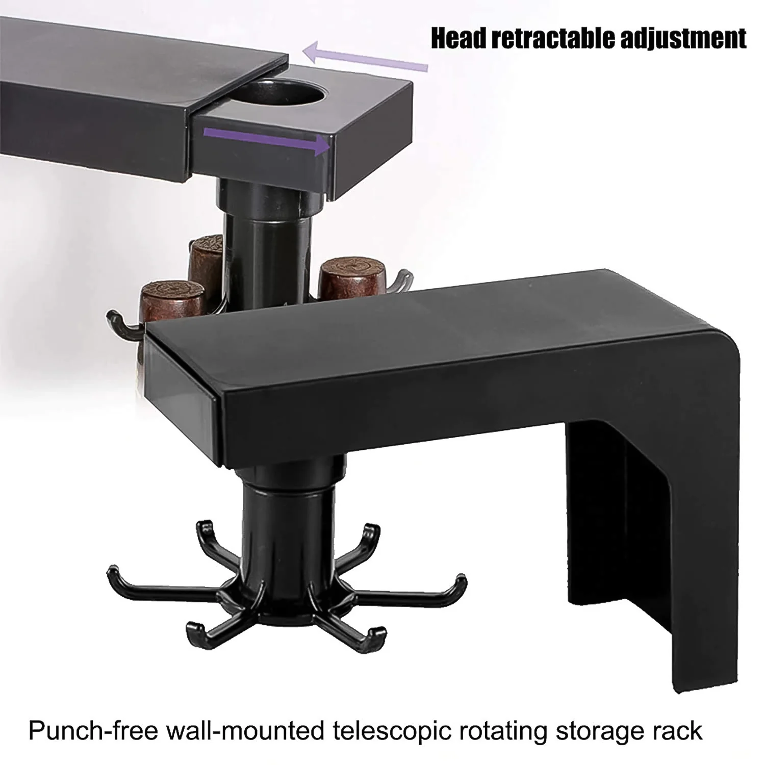 Self Adhesive 360 Degree Rotating Cooking Utensils Holder (1 Pc) - Image 4
