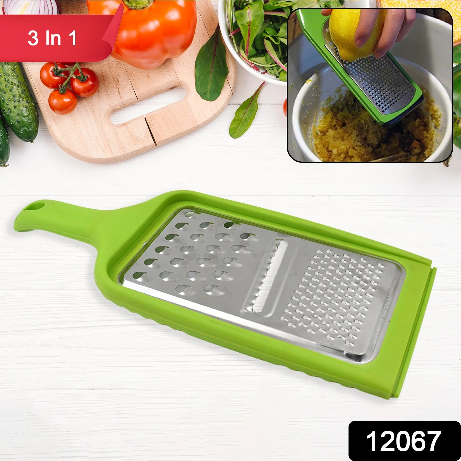 Stainless Steel Cheese Grater 3in1 Multifunctional (1 Pc / Mix Color) - Image 2