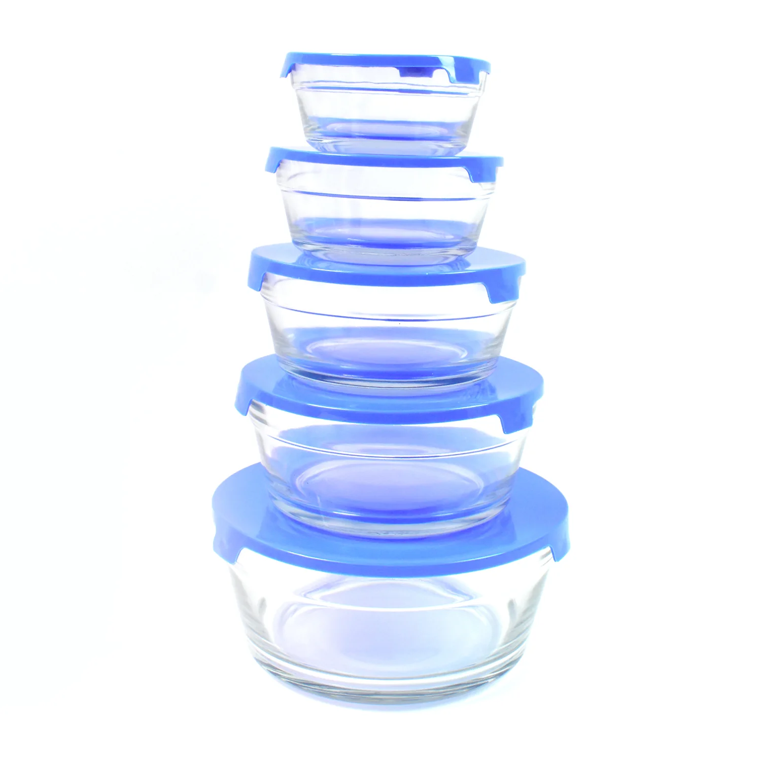 Modern Glass Bowl Set Mixing / Storage Bowls with Lids (5 Pcs Set) - Image 5