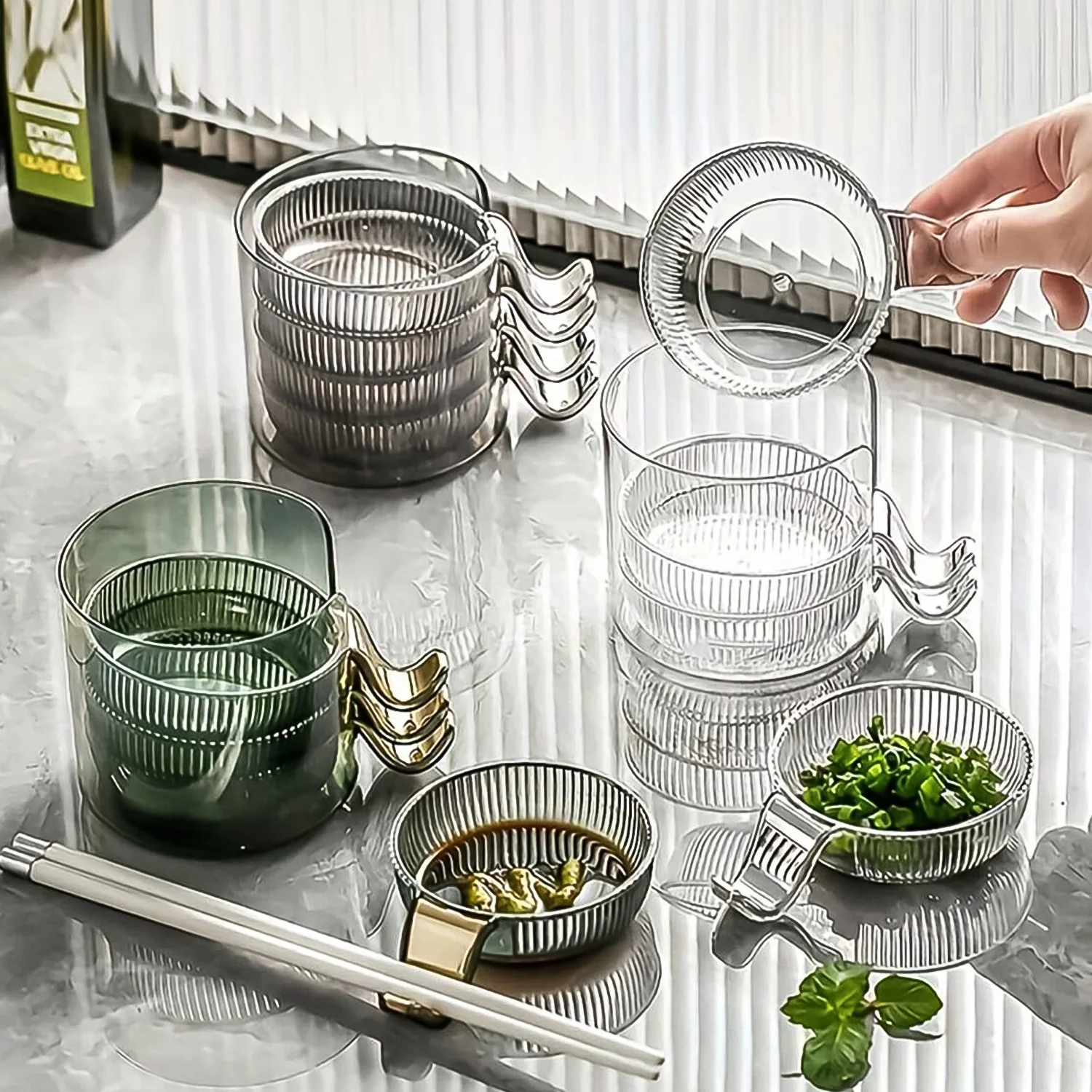 Plastics Dip Bowls, Dipping Sauce Bowls with Handle (4 Pcs Set / With Case) - Image 4