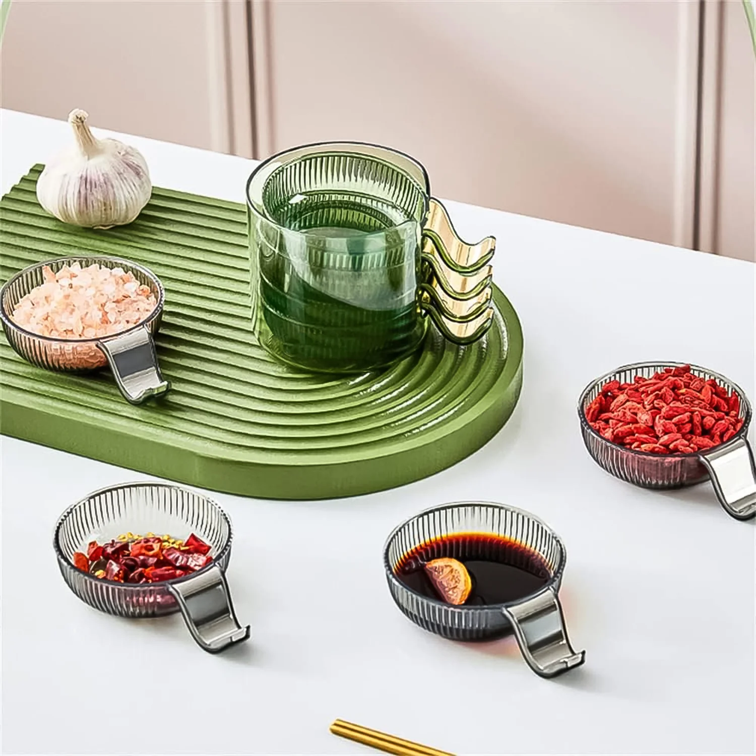 Plastics Dip Bowls, Dipping Sauce Bowls with Handle (4 Pcs Set / With Case) - Image 6