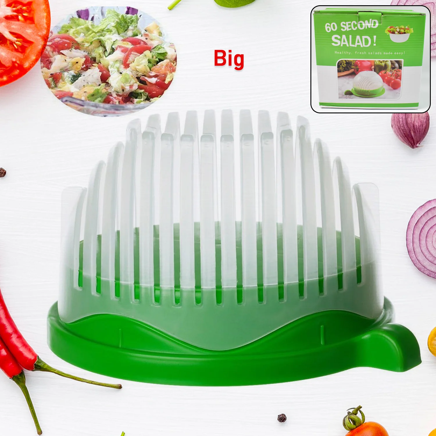 Plastic 60 Seconds Salad Cutter Salad Maker Salad Bow  (1 Pc) - Image 3