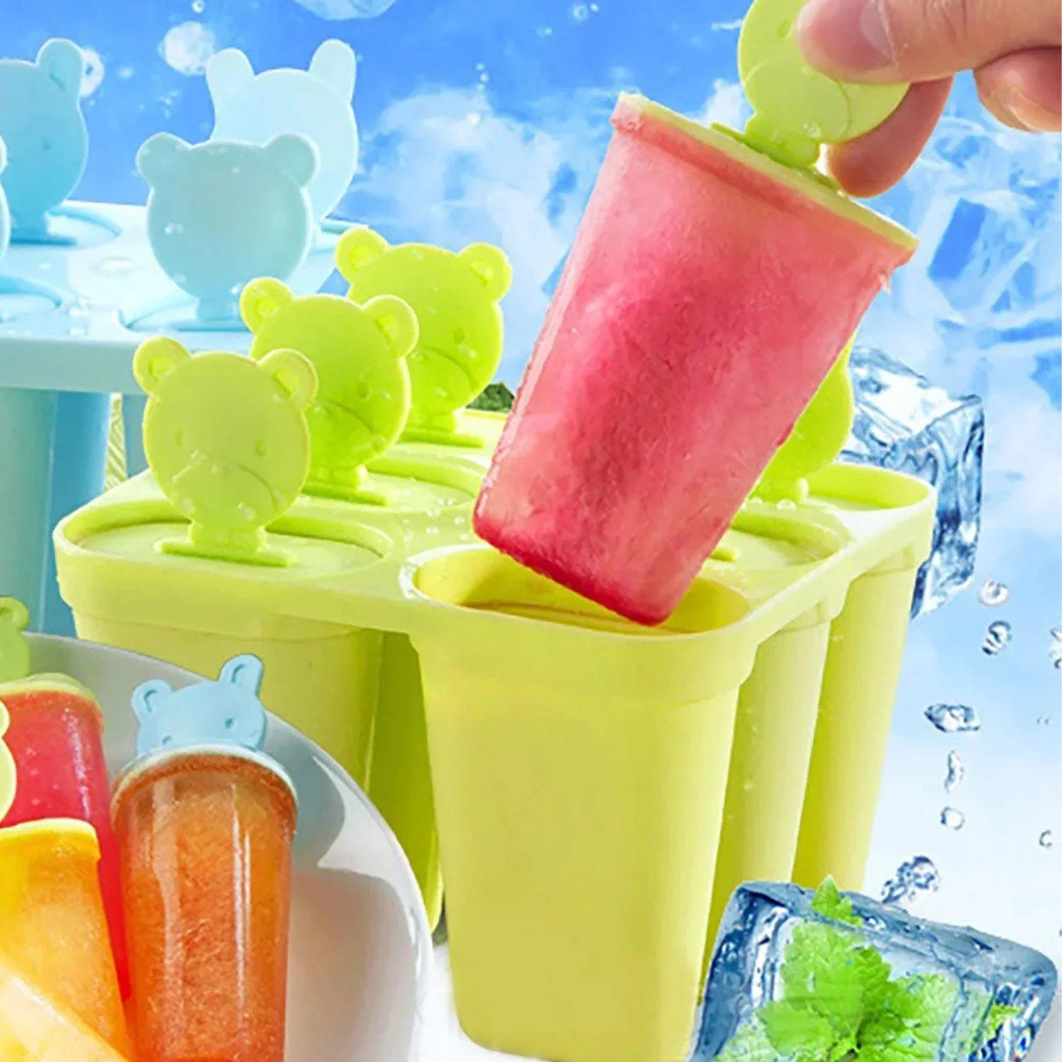 Plastic 6 Grid / Compartment sicle Ice Cream Mold (1 Pc) - Image 3
