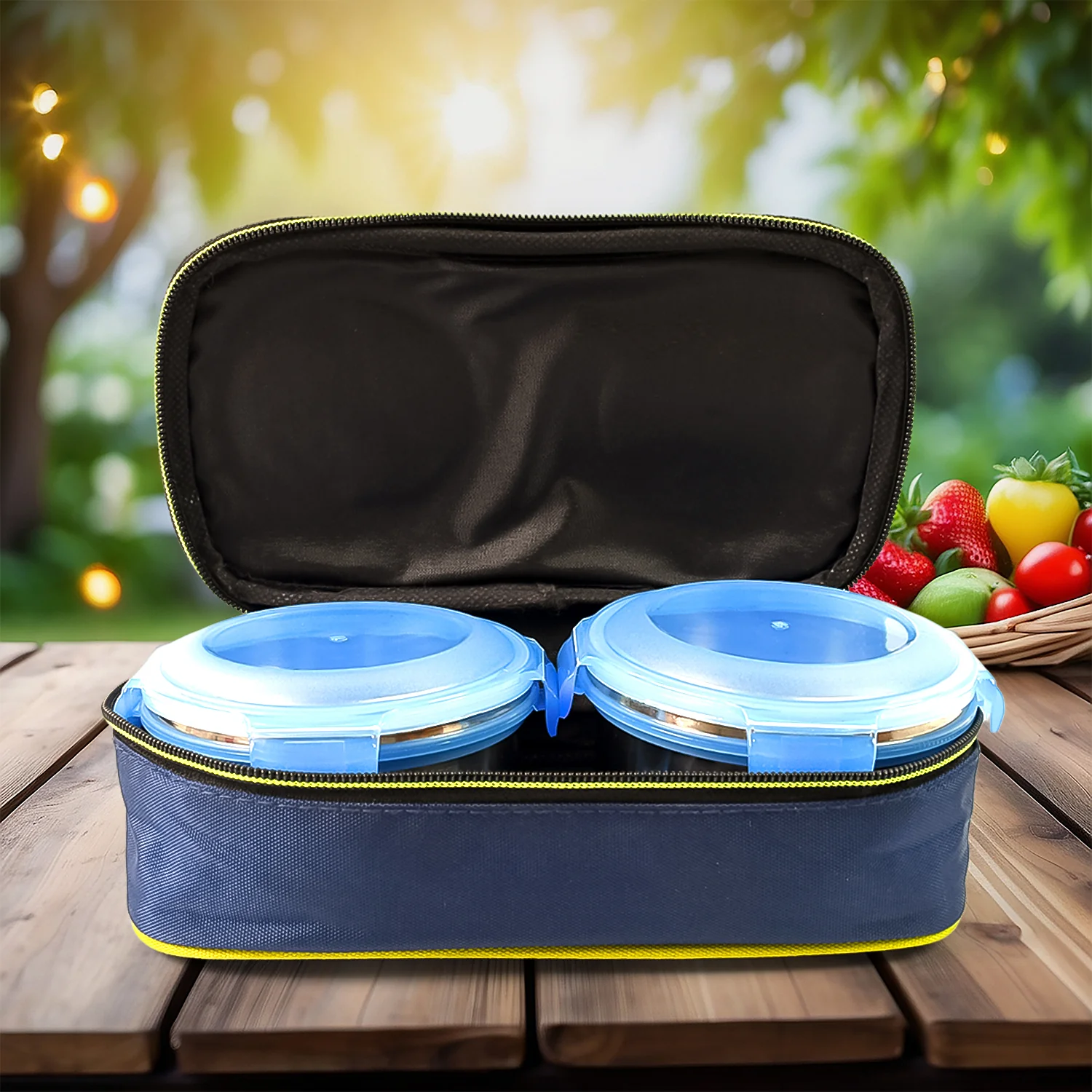 Bite Lunch Box, with Insulated Fabric Lunch Bag & Plastic Spoon, Fork - Image 5