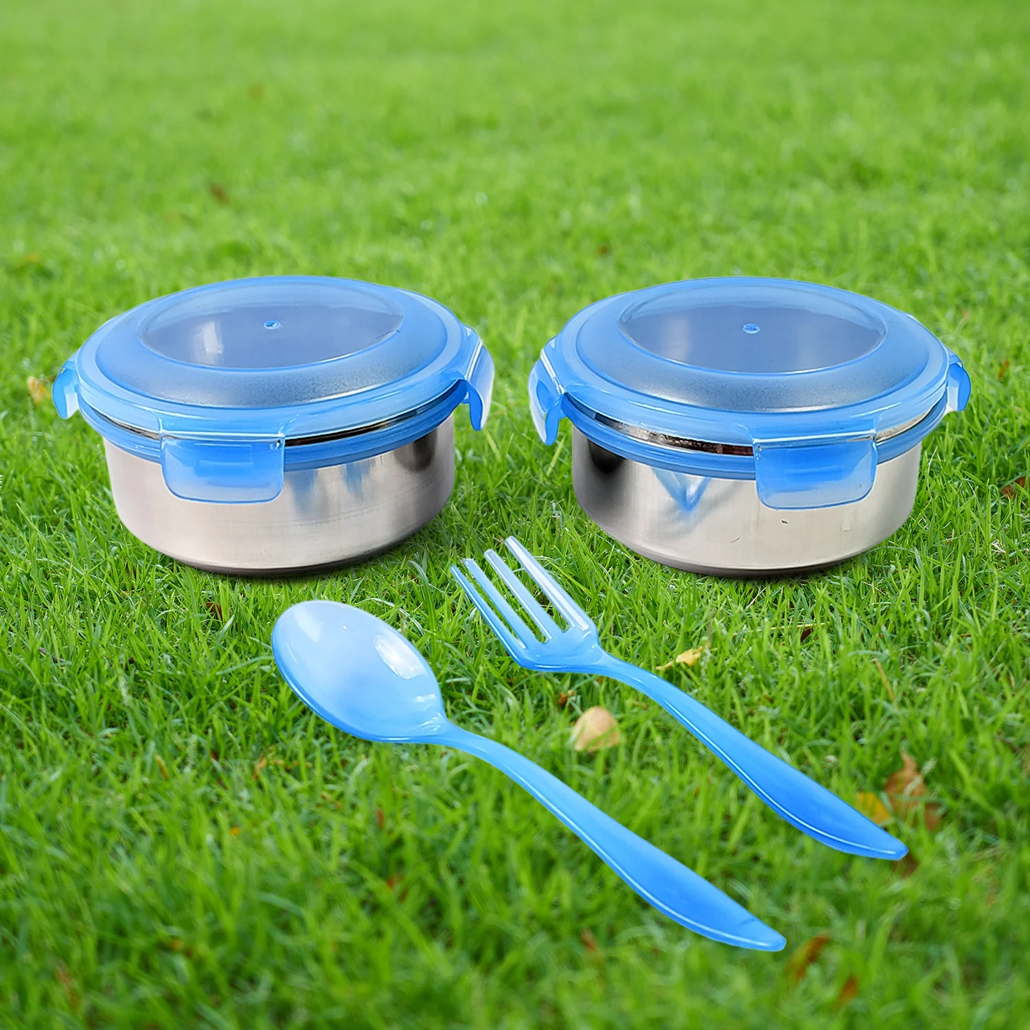 Bite Lunch Box, with Insulated Fabric Lunch Bag & Plastic Spoon, Fork - Image 6