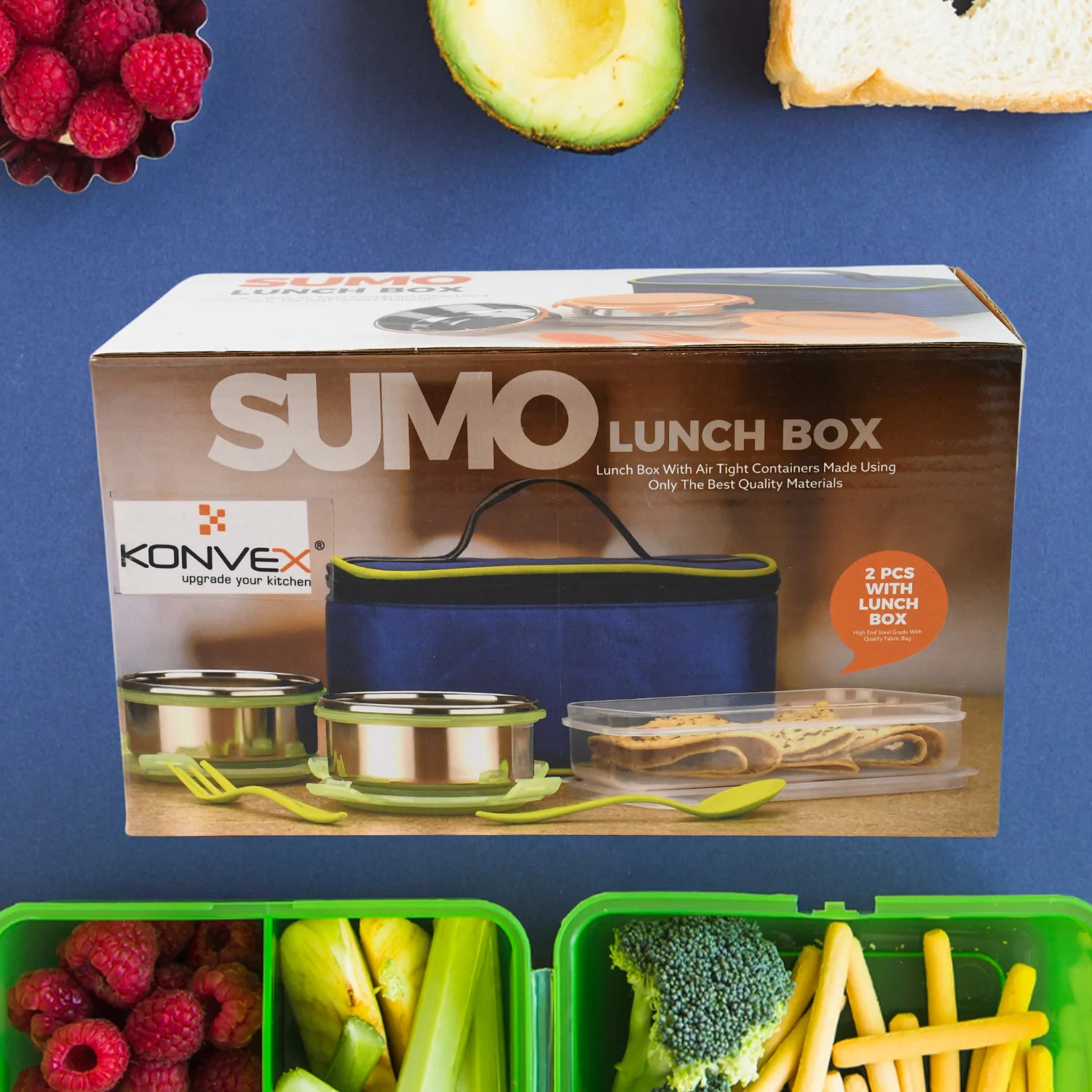 Sumo Lunch Box with Bag – Plastic Lunch Box & Spoon/Fork Set (2 Pc) - Image 6