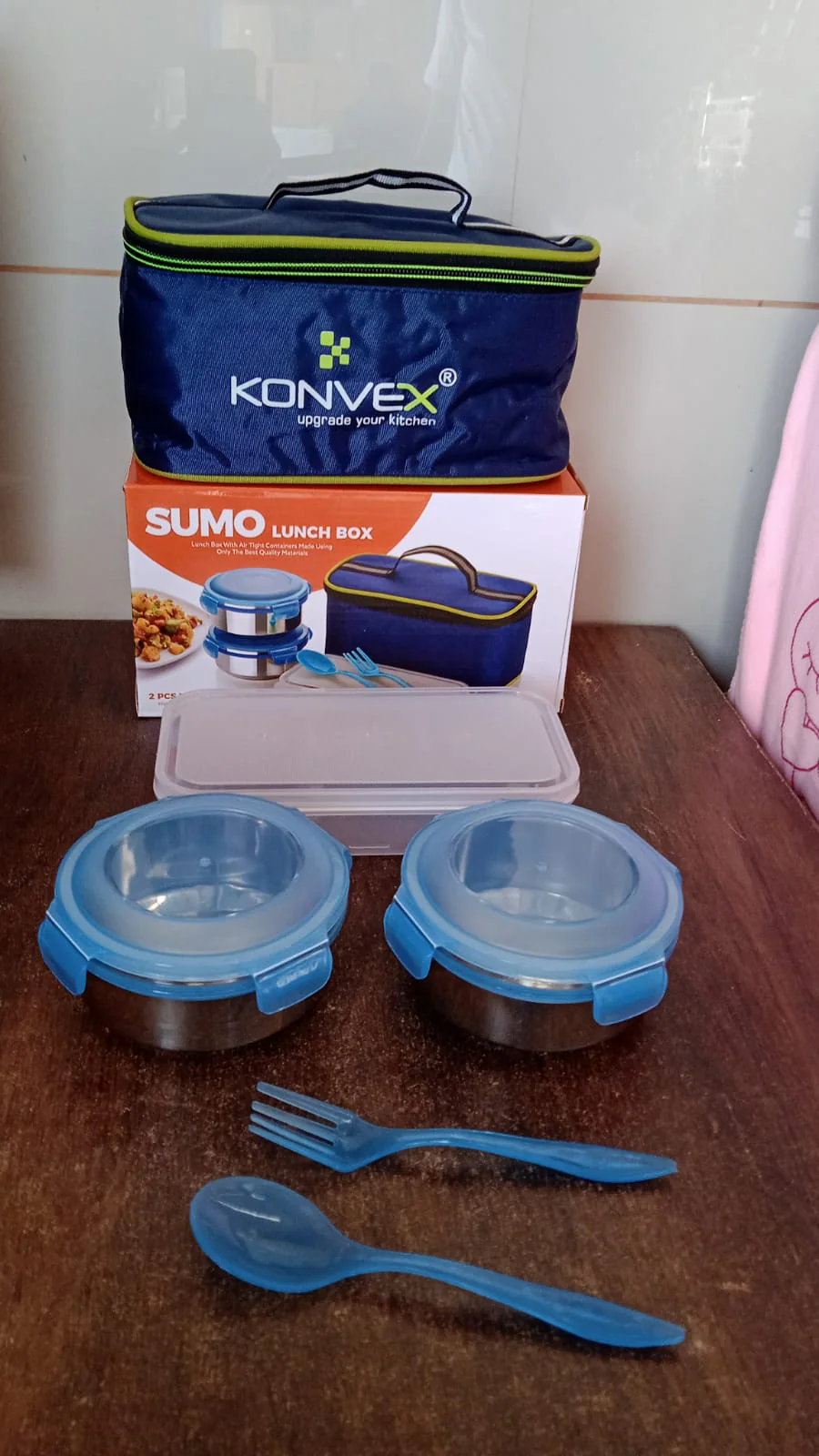 Sumo Lunch Box with Bag – Plastic Lunch Box & Spoon/Fork Set (2 Pc) - Image 7