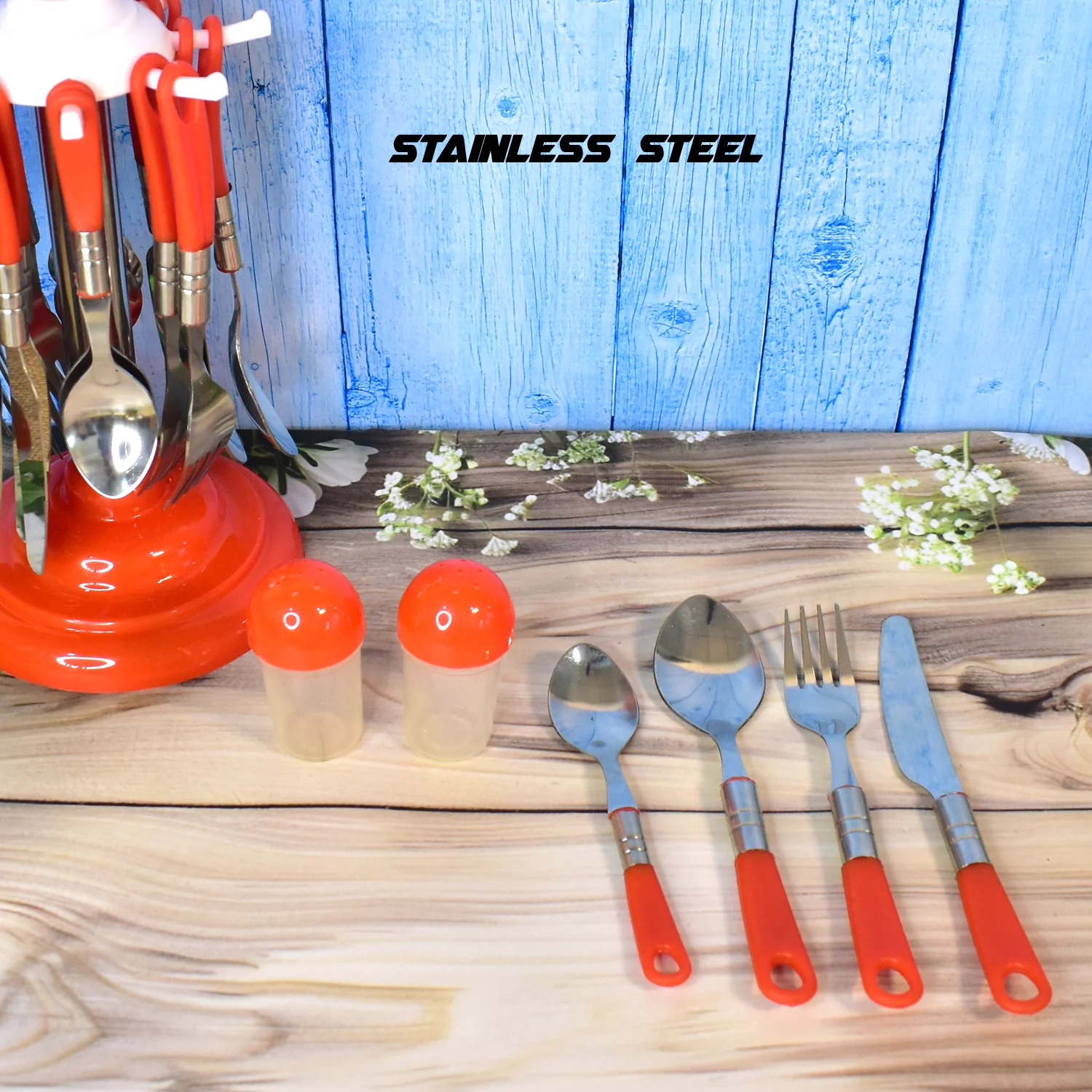 Luxury Cutlery Set for Dining Table Stainless Steel 26-Piece Set With Stand (1 Set - Image 8
