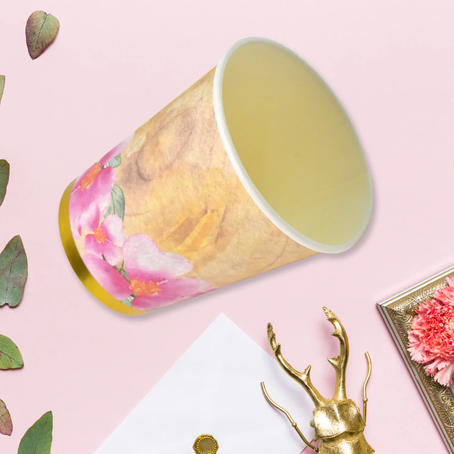 Disposable Paper Cups, Disposable Tea, Coffee Cups (24 Pcs Set / Mix Color & Design) - Image 6