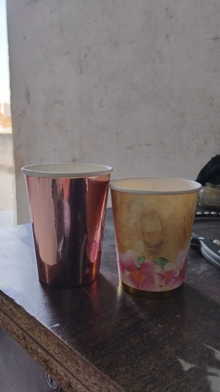 Disposable Paper Cups, Disposable Tea, Coffee Cups (24 Pcs Set / Mix Color & Design) - Image 7