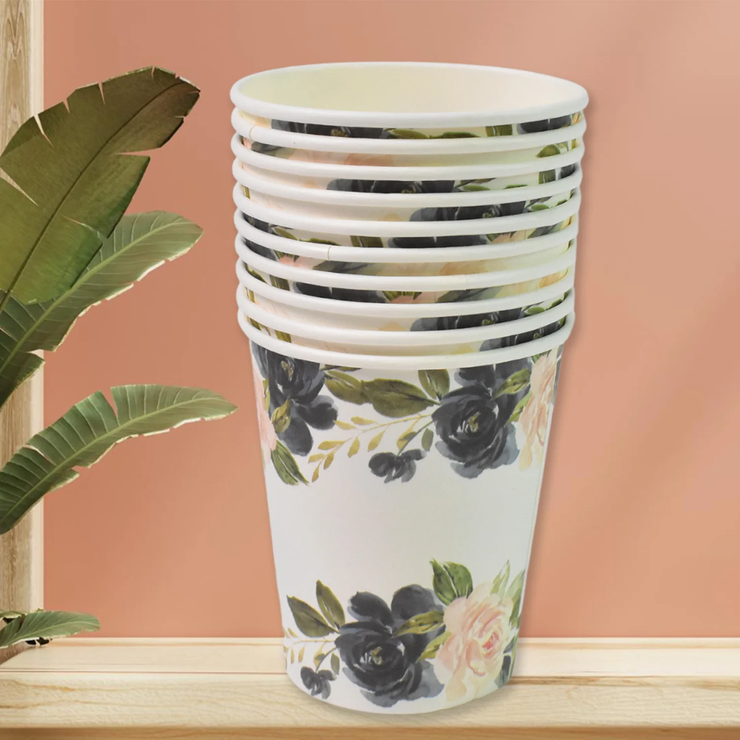 Disposable Paper Cups, Disposable Tea, Coffee Cups (10 Pcs Set / Mix Color & Design) - Image 3