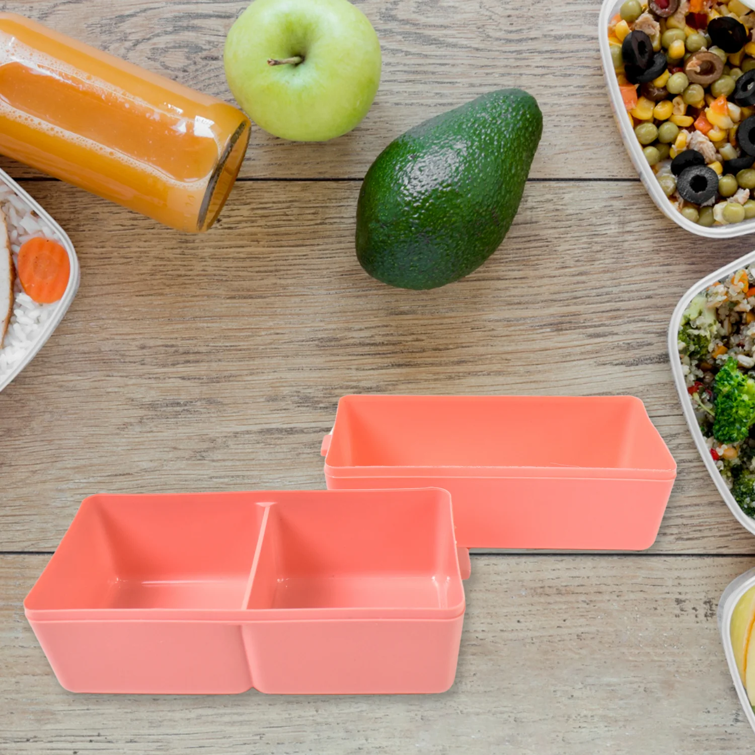 Plastic 2 Layer Leak Proof 3 Compartment Lunch Box for Office  (1 Pc) - Image 11