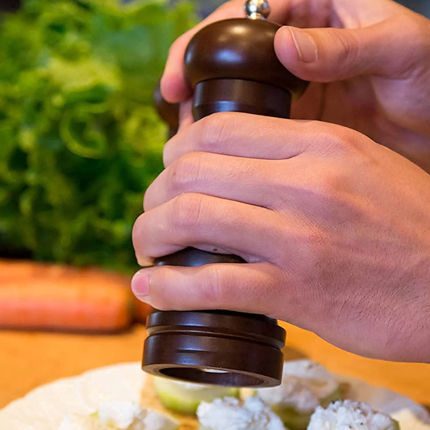 Wooden Pepper Mill 6 inch Tall - Best Pepper Grinder (1 Pc) - Image 7
