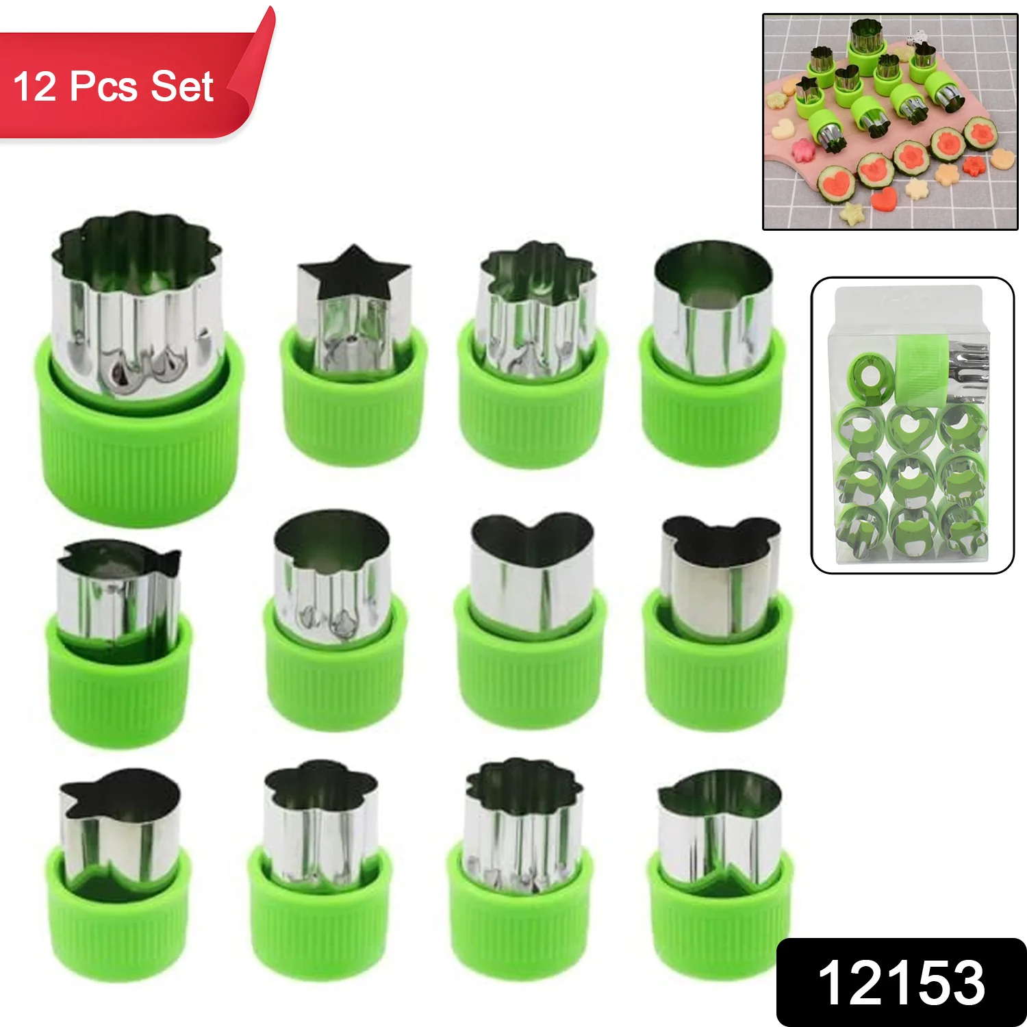 Stainless Steel Cookie Cutter Shapes Set, Baking Cooking Food Decoration (12 Pcs Set) - Image 2