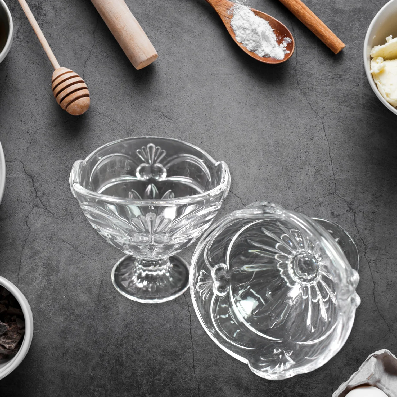 Glass Ice-Cream Cup Set, Home & Kitchen Serving or Dessert Cup (6 Pcs Set) - Image 10