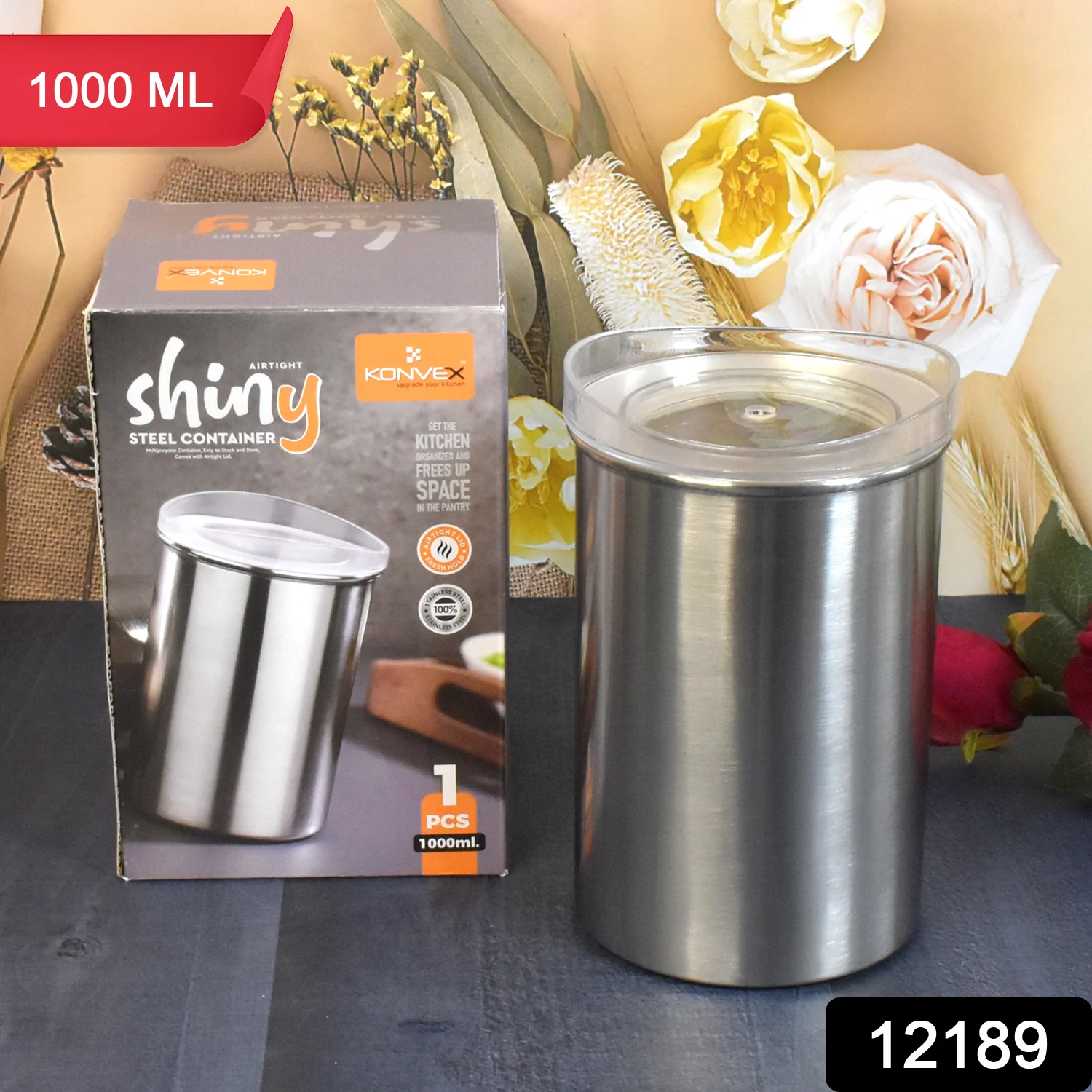 Stainless Steel Airtight Containers with See Through Lid (1 Pc / 1000 ML) - Image 2