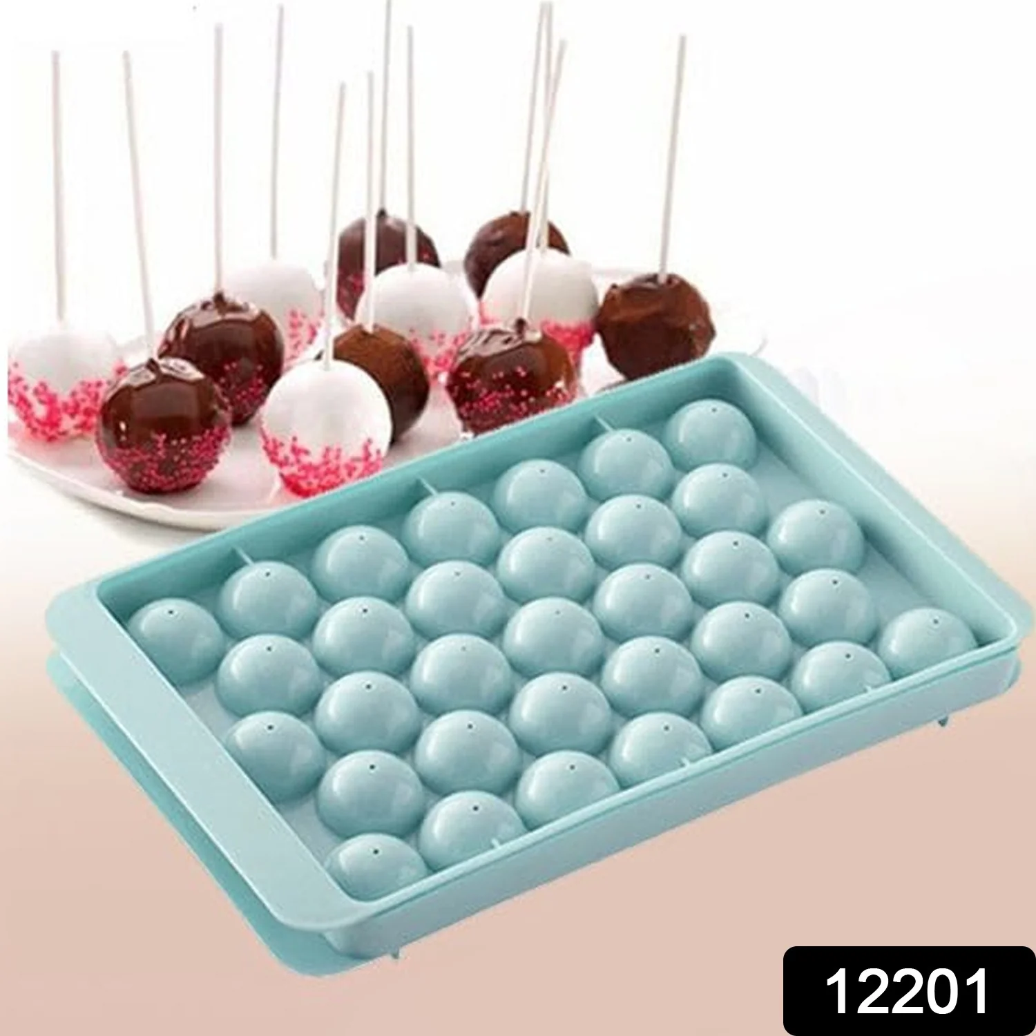 Plastic Round Reusable Ice Cube & Candy Ball Mold, 33 Moulds (16.5×10 Cm / 1 Pc) - Image 2