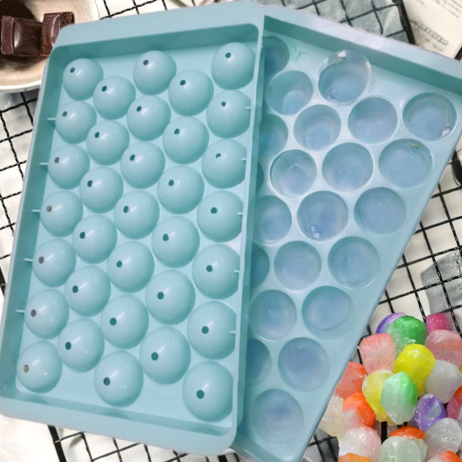 Plastic Round Reusable Ice Cube & Candy Ball Mold, 33 Moulds (16.5×10 Cm / 1 Pc) - Image 3