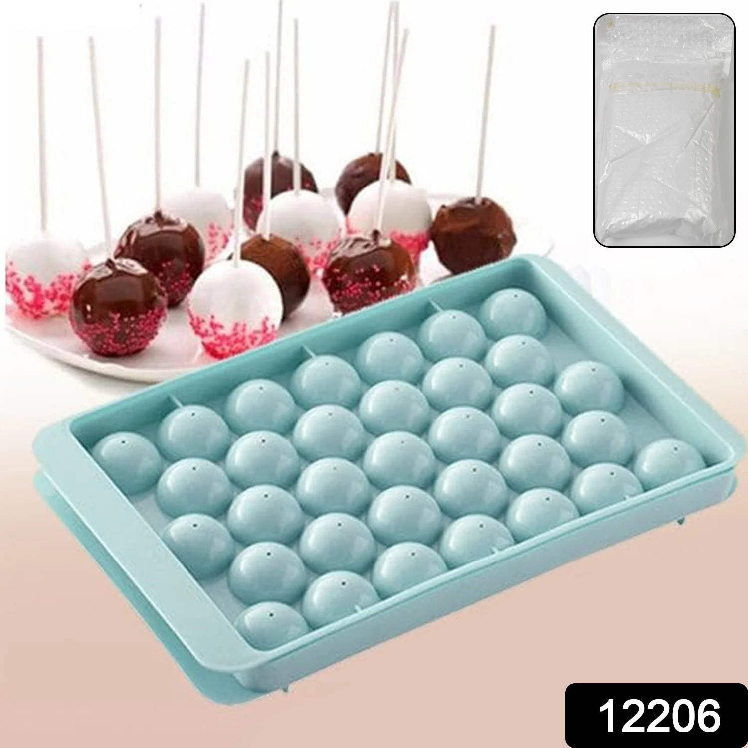 Plastic Round Reusable Ice Cube Ice Ball Mold / Lolli Candy Maker 33 Moulds (16.5×10 Cm / 1 Pc) - Image 2