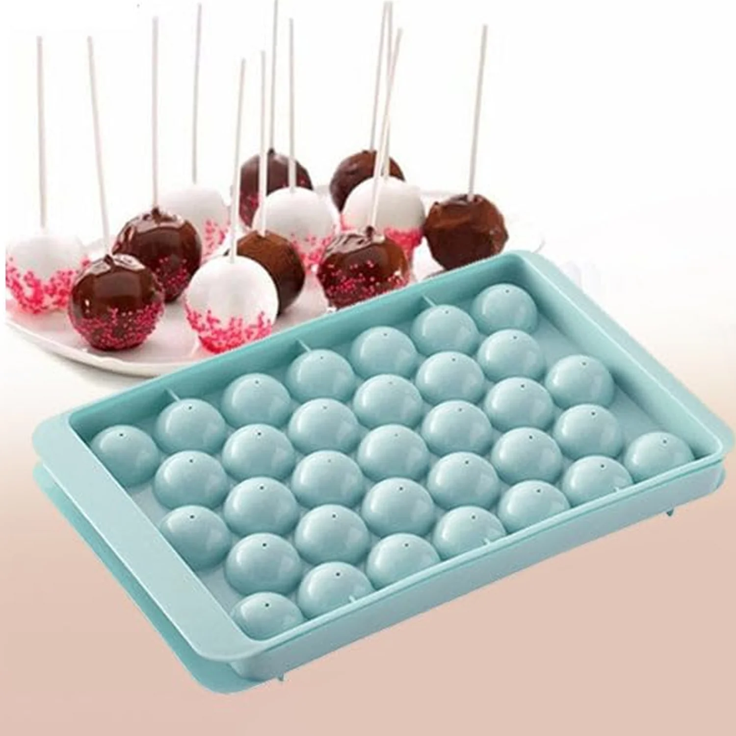 Plastic Round Reusable Ice Cube Ice Ball Mold / Lolli Candy Maker 33 Moulds (16.5×10 Cm / 1 Pc) - Image 4