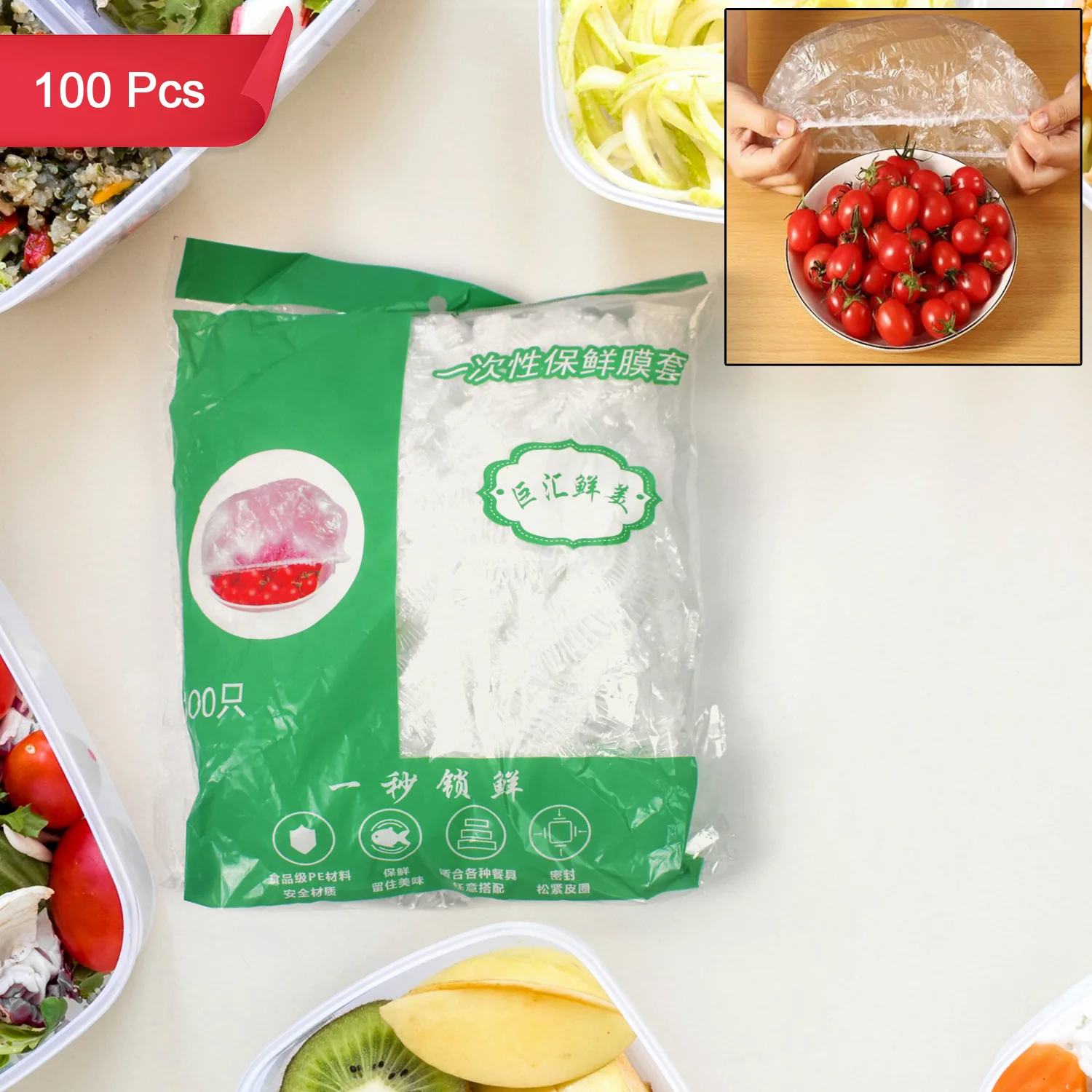 Disposable Elastic Food Storage Covers Bag (100 Pcs Set / Small) - Image 3