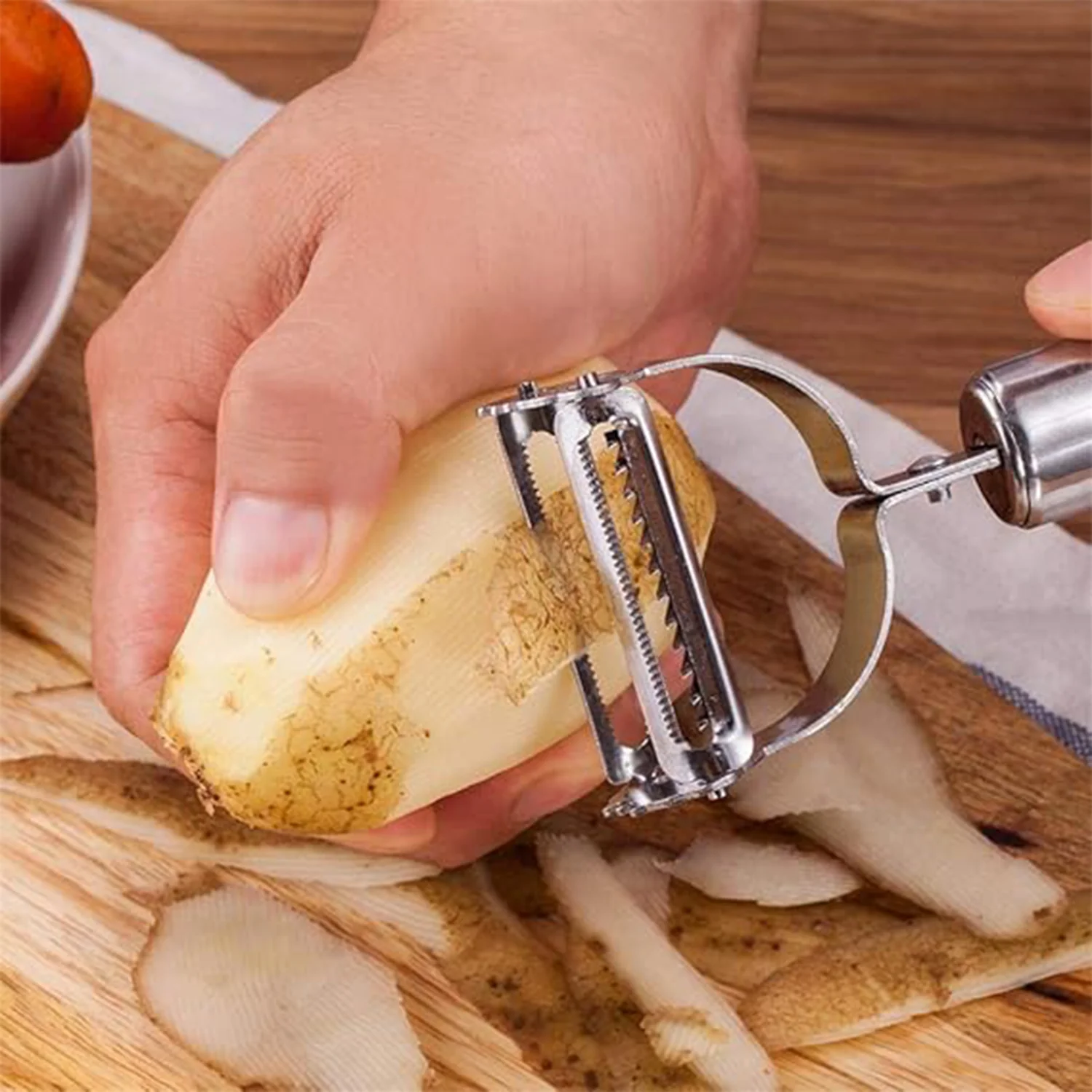 3 In 1 Stainless Steel Vegetable and Fruit Peeler Set (3 Pcs Set) - Image 4