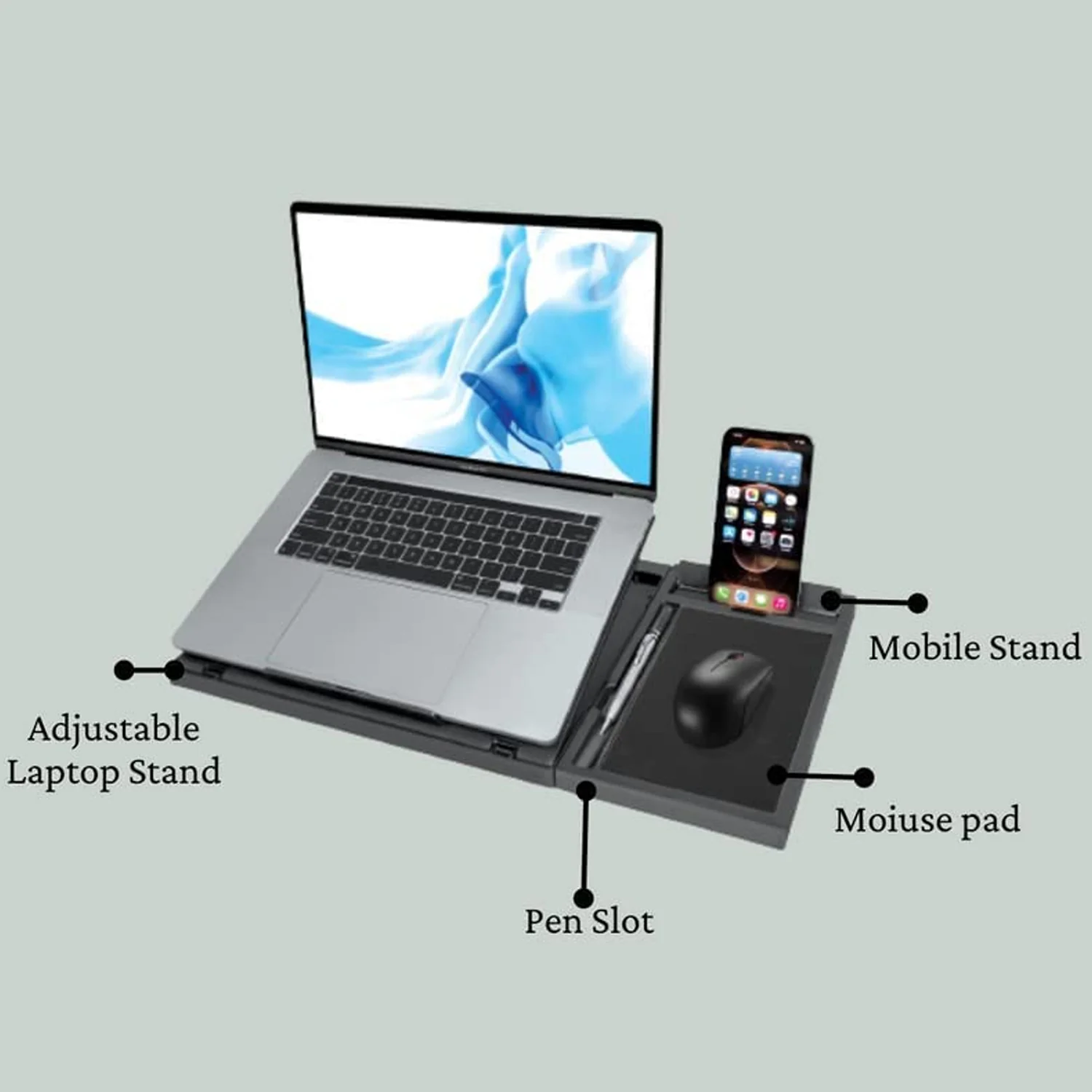 Laptop Stand Portable Foldable Compatible with MacBook Notebook - Image 3