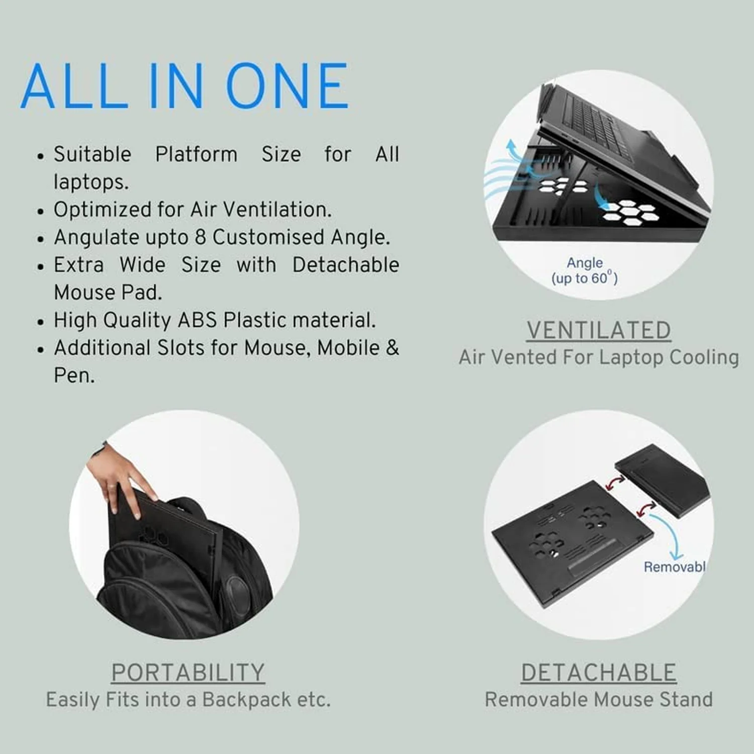 Laptop Stand Portable Foldable Compatible with MacBook Notebook - Image 5