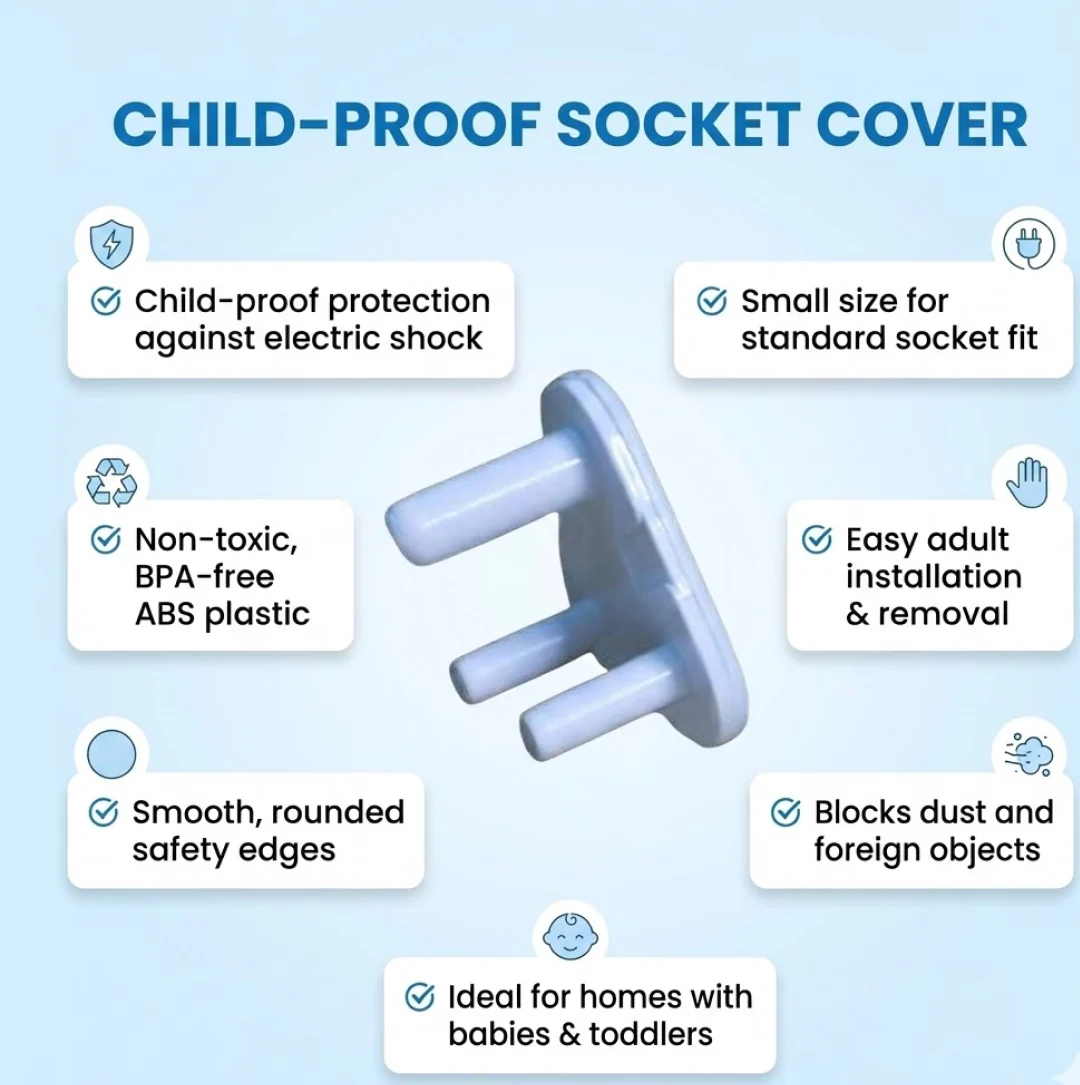 Safety Cover Guards for Electric Socket Plug  (Small) - Image 2