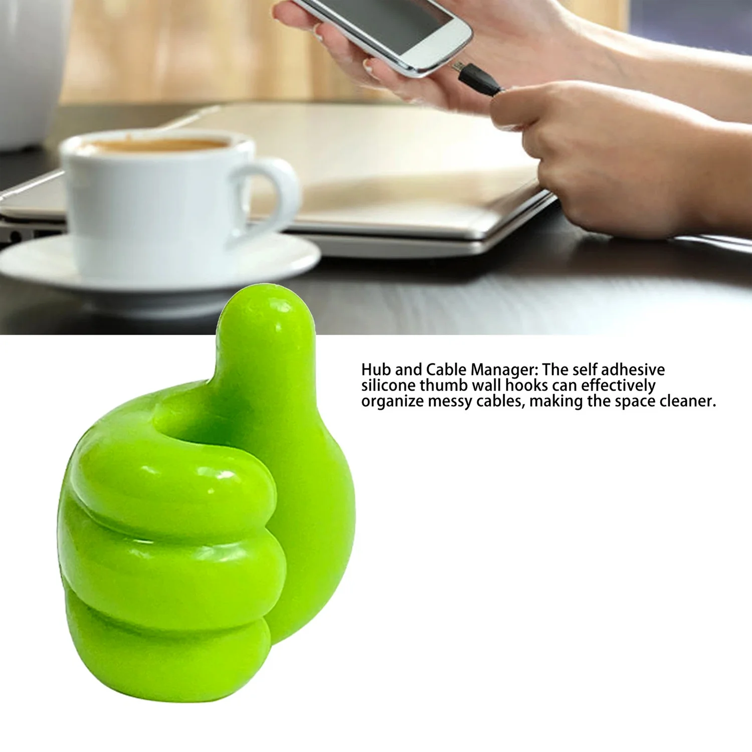 Green Multifunctional Multi functional Hand Shape Wall Clip Hanger Keys Cable Holder - Image 4