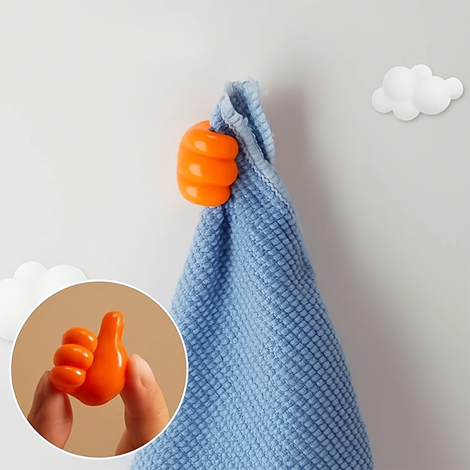Orange Multifunctional Multi functional Hand Shape Wall Clip Hanger Keys Cable Holder - Image 4
