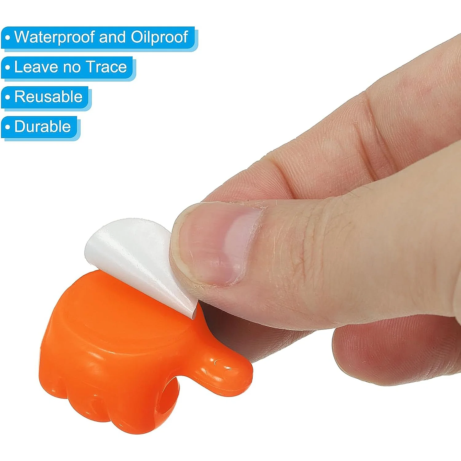 Orange Multifunctional Multi functional Hand Shape Wall Clip Hanger Keys Cable Holder - Image 6
