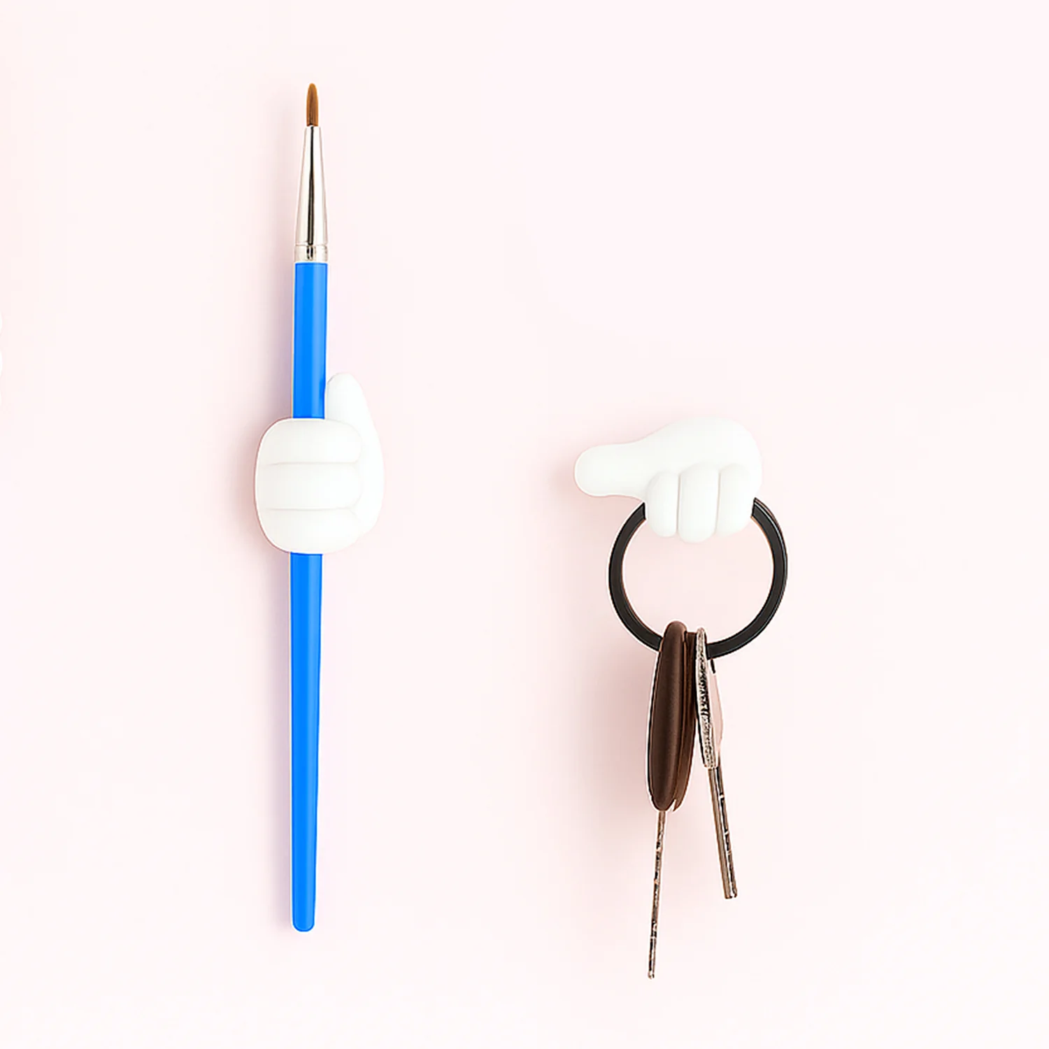 White Multifunctional Multi functional Hand Shape Wall Clip Hanger Keys Cable Holder - Image 6