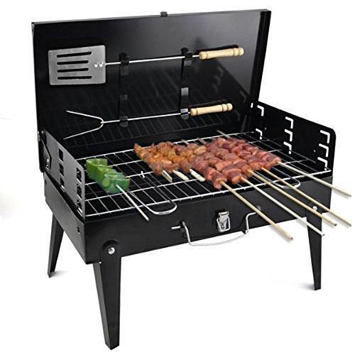 Stainless Steel Briefcase Style Barbecue Grill Toaster (Medium, Black) - Image 3